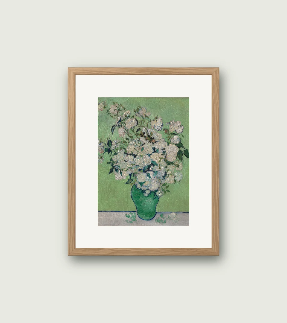 Roses by Vincent van Gogh with generous mat · 60 mm