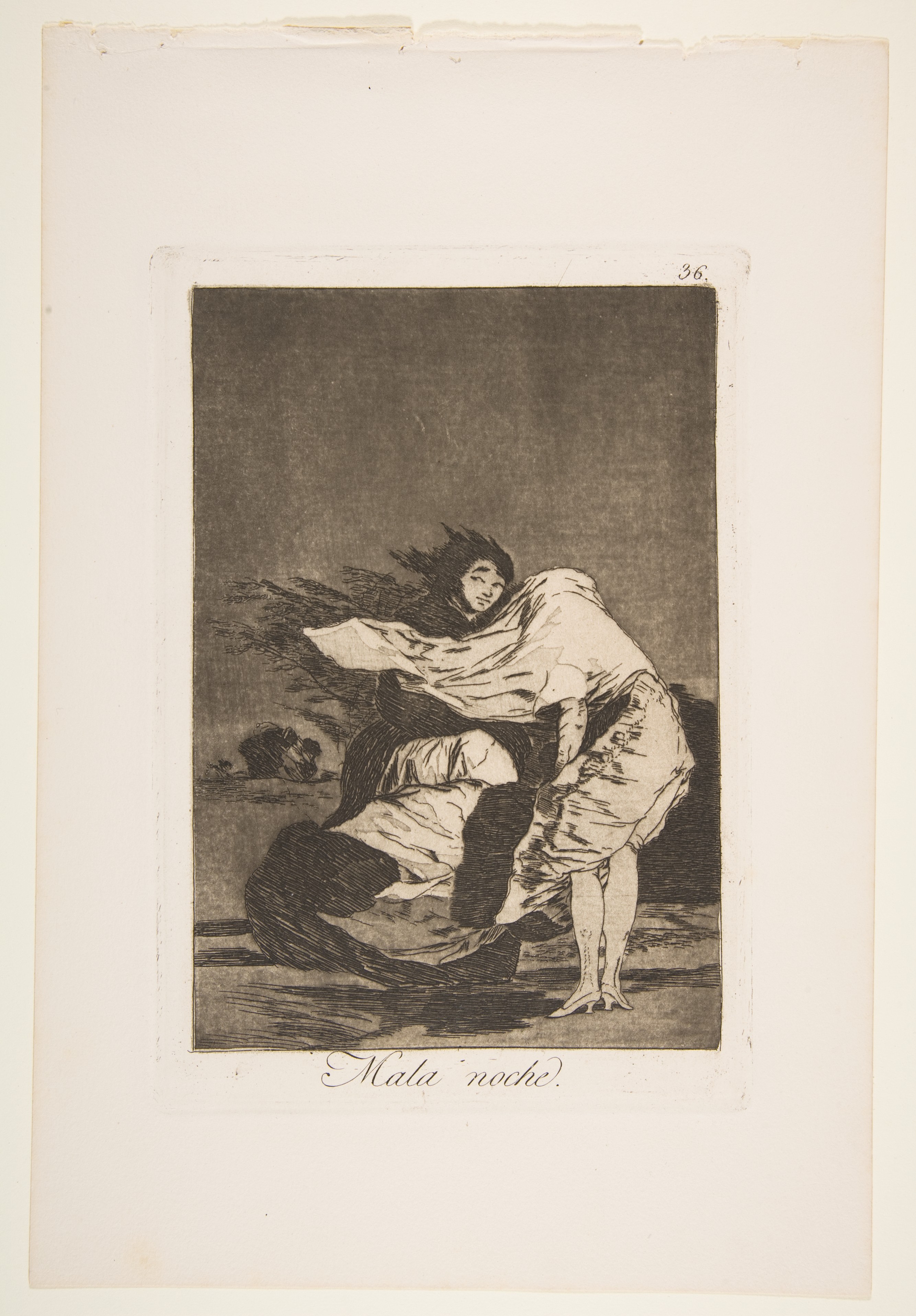 Plate 36 from "Los Caprichos": A bad night (Mala noche) by Goya (Francisco de Goya y Lucientes)