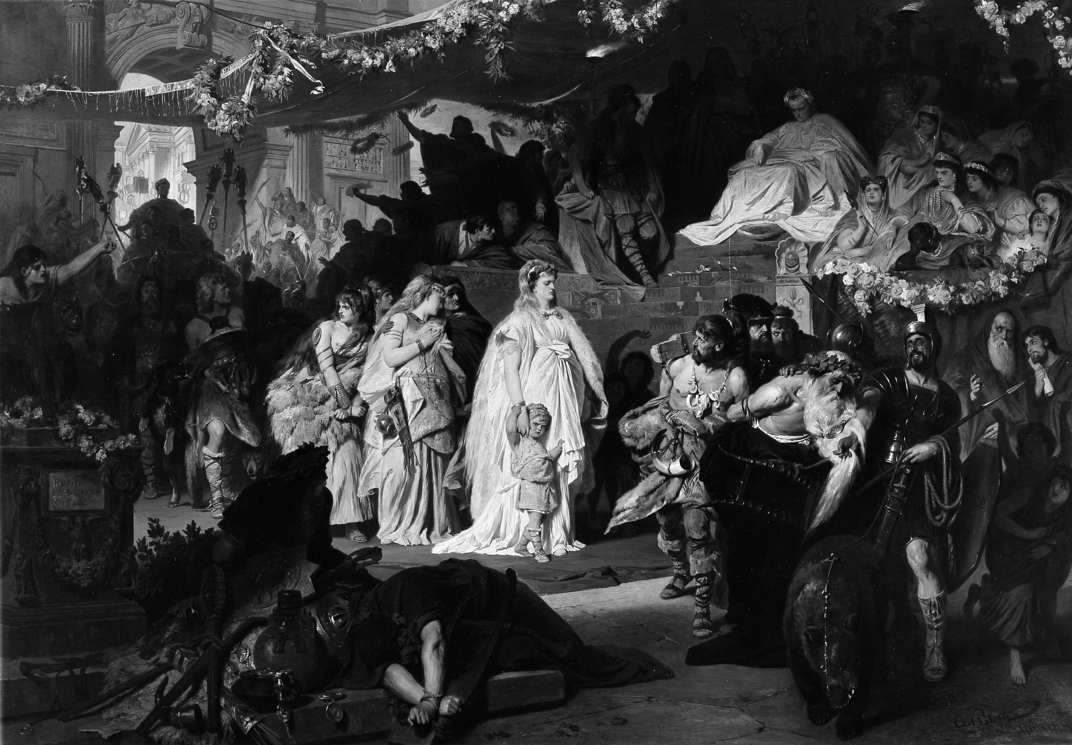 Thusnelda at the Triumphal Entry of Germanicus into Rome by Karl Theodor von Piloty