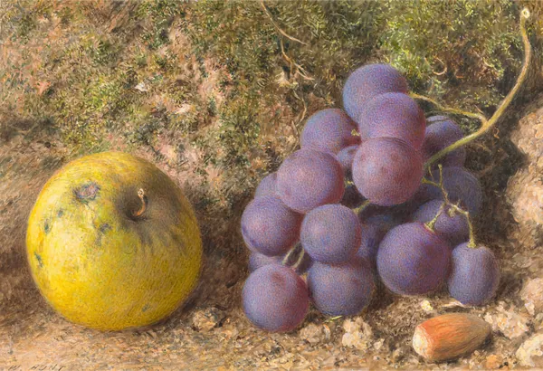 Apple, Grapes and a Cob-Nut by William Henry Hunt