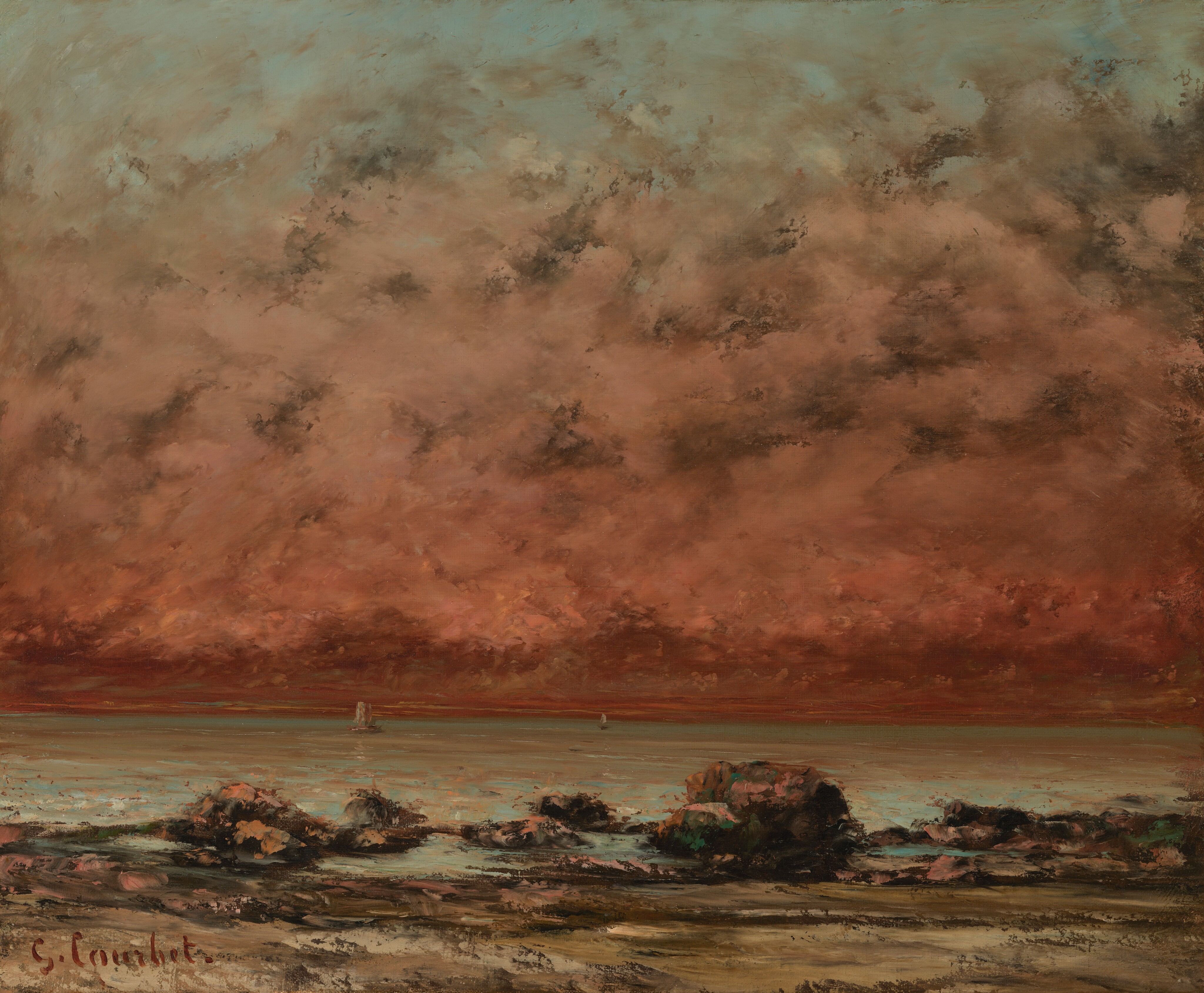 The Black Rocks at Trouville by Gustave Courbet
