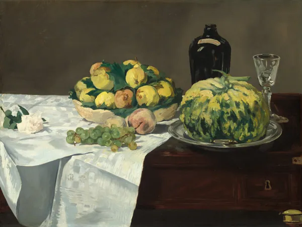 Still Life with Melon and Peaches by Edouard Manet