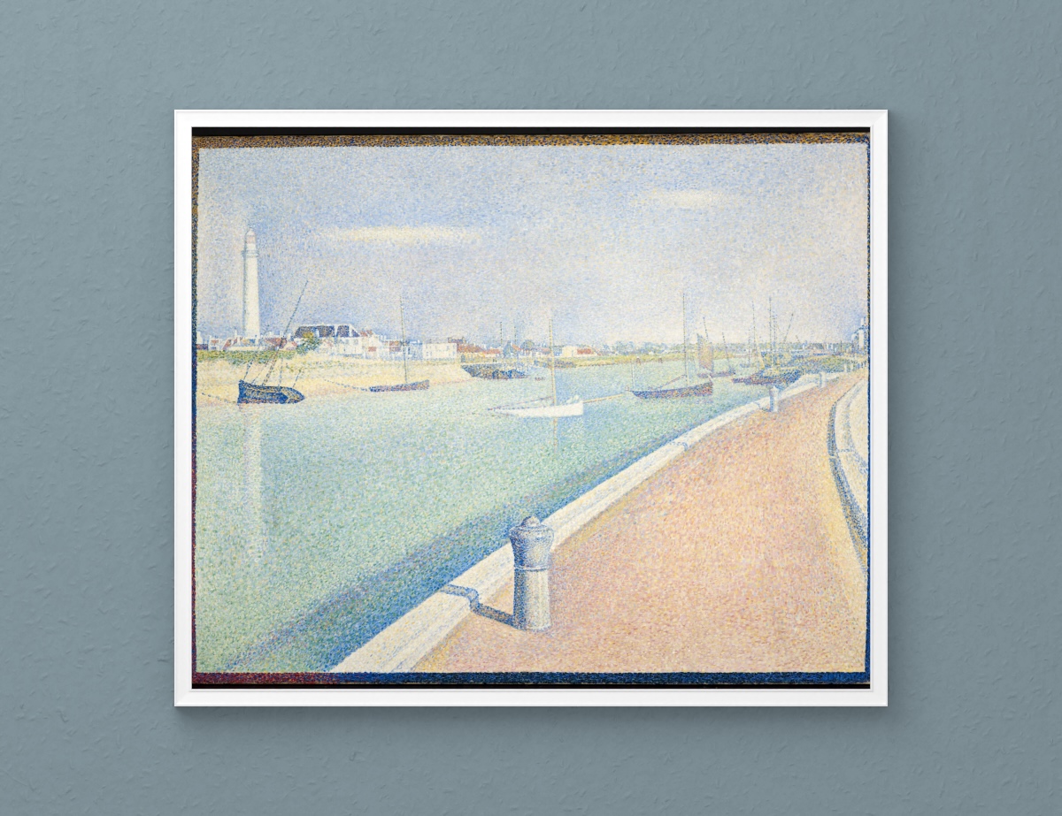 Der Kanal von Gravelines, Petit Fort Philippe — Schmaler elfenbeinfarbener Rahmen · Graublaue Wand.