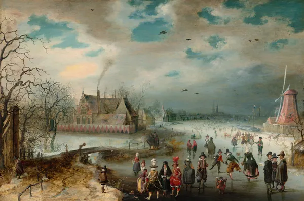 Skating on the Frozen Amstel River by Adam van Breen