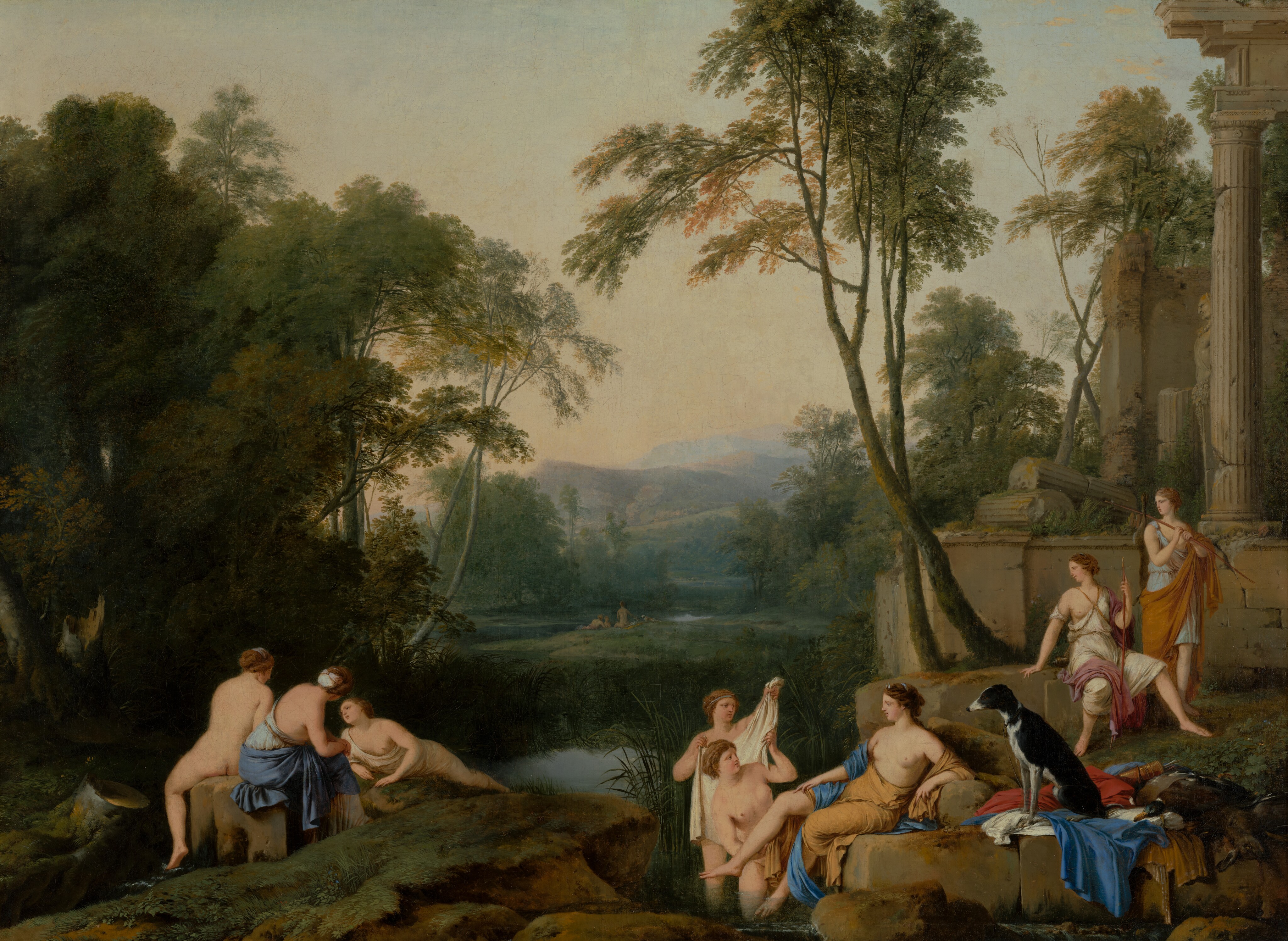 Diana and Her Nymphs in a Landscape by Laurent de La Hyre