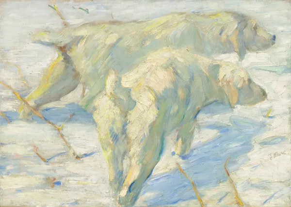 Siberian Dogs in the Snow by Franz Marc