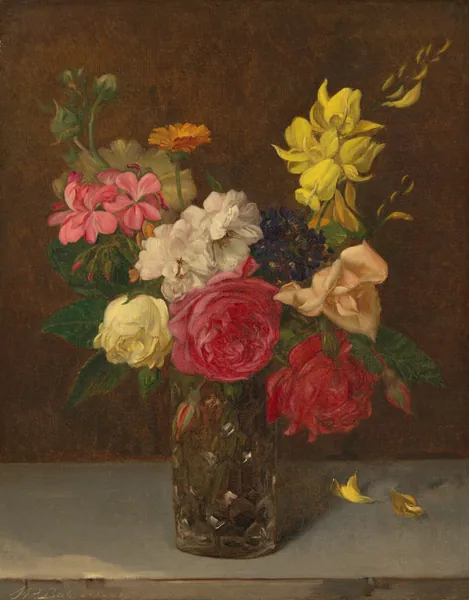 Flowers in a Cut Glass Vase by William Perkins Babcock