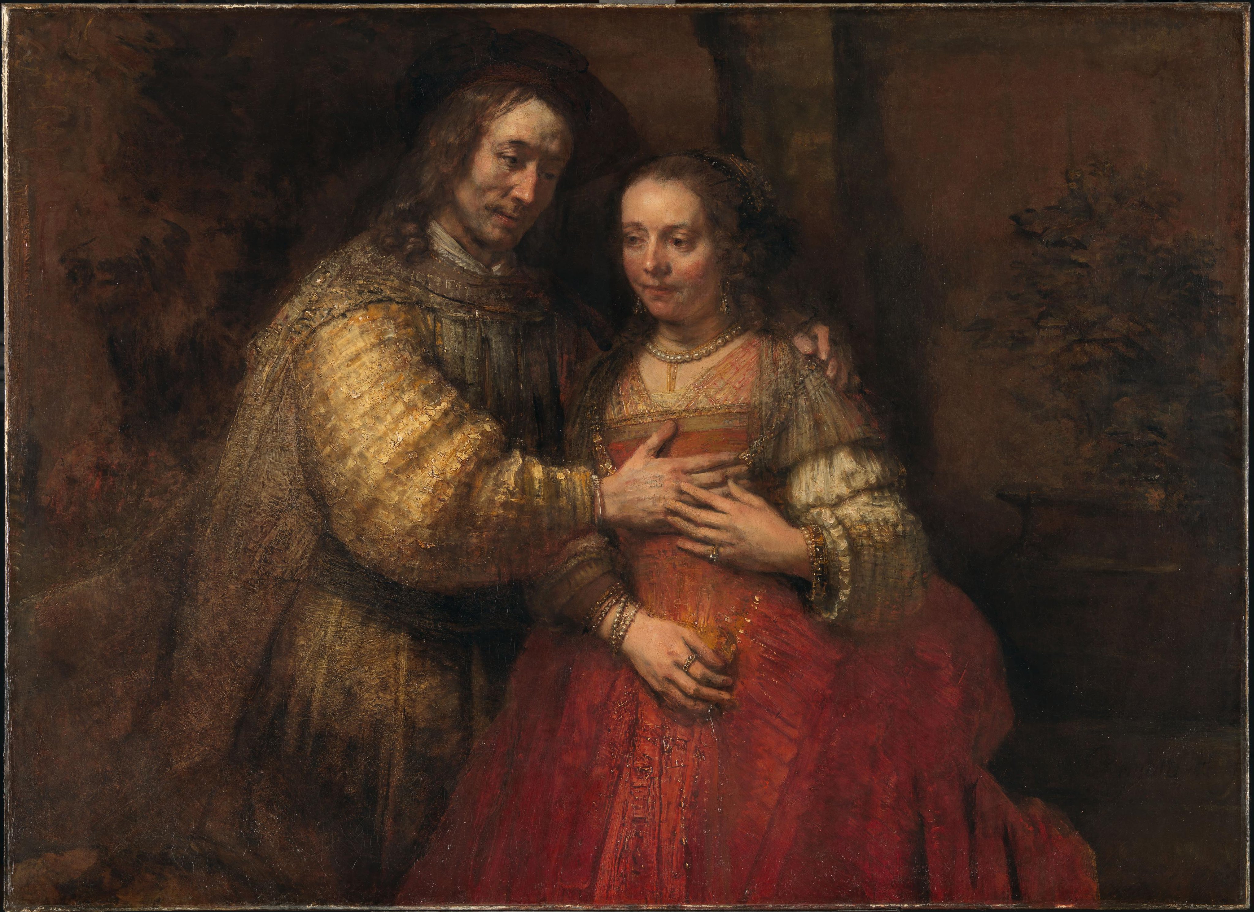 Portrait of a Couple as Isaac and Rebecca, known as 'The Jewish Bride' by Rembrandt van Rijn
