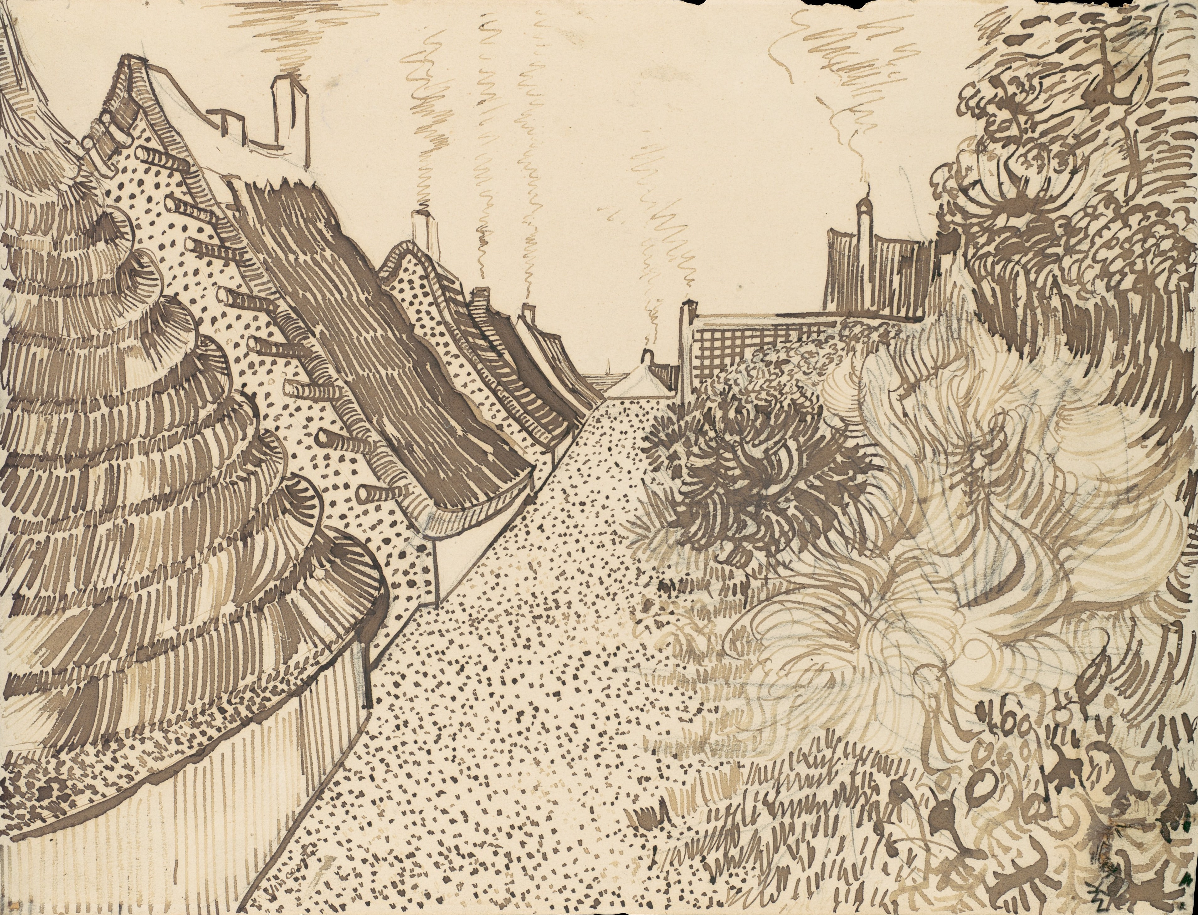 Street in Saintes-Maries-de-la-Mer by Vincent van Gogh