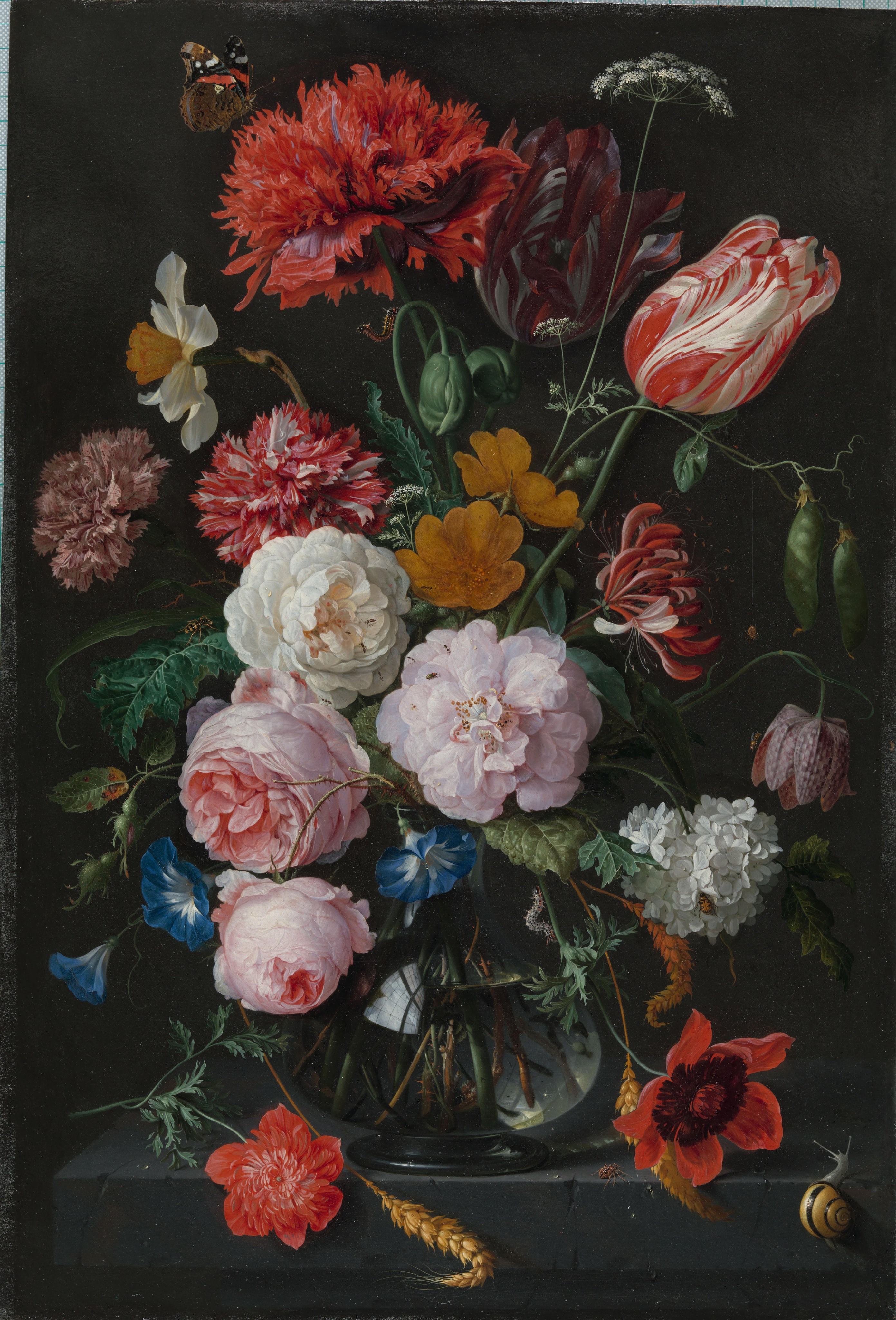 Still Life with Flowers in a Glass Vase by Jan Davidsz. de Heem