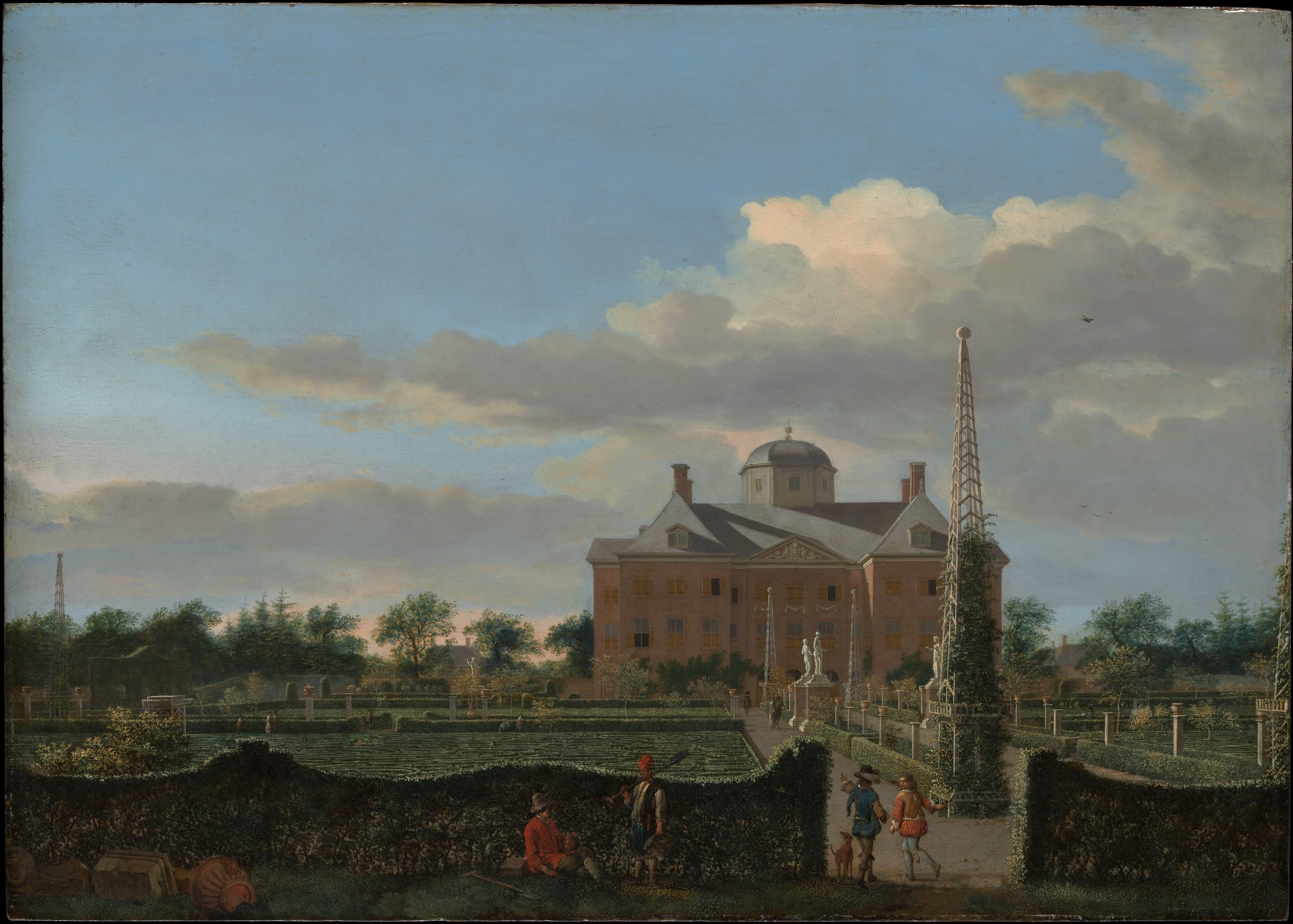 The Huis ten Bosch at The Hague and Its Formal Garden (View from the South) by Jan van der Heyden