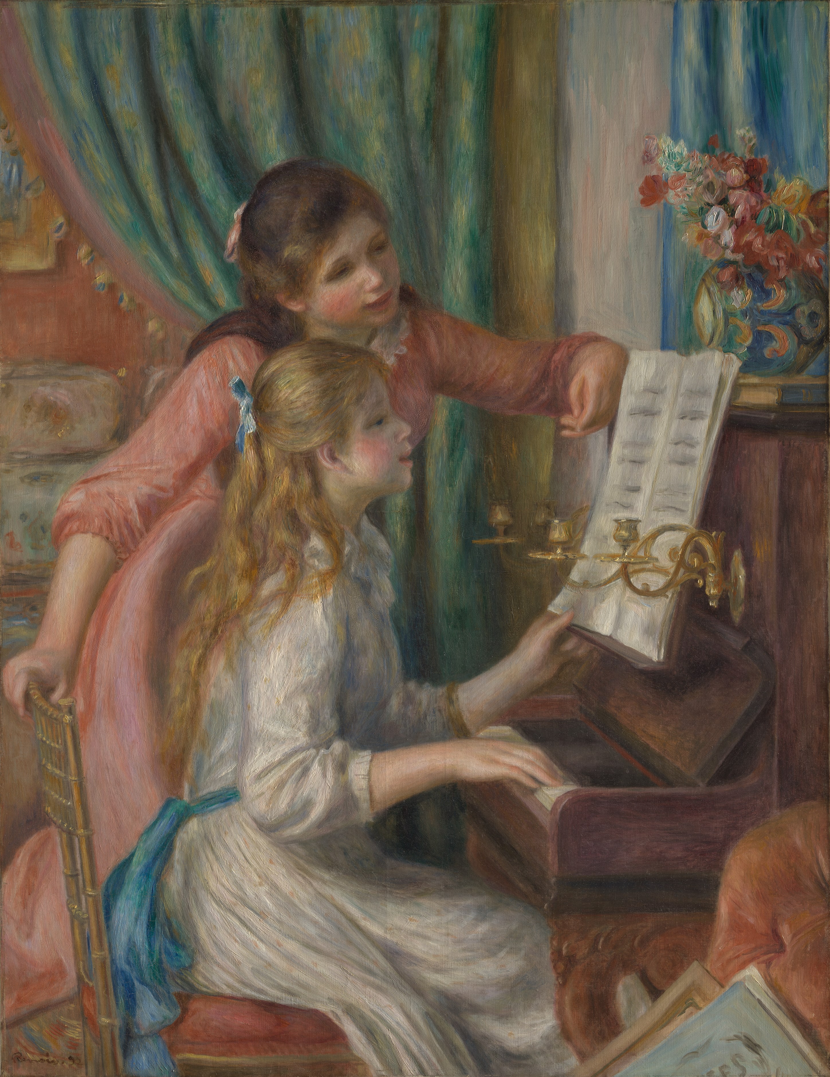 Two Young Girls at the Piano by Auguste Renoir