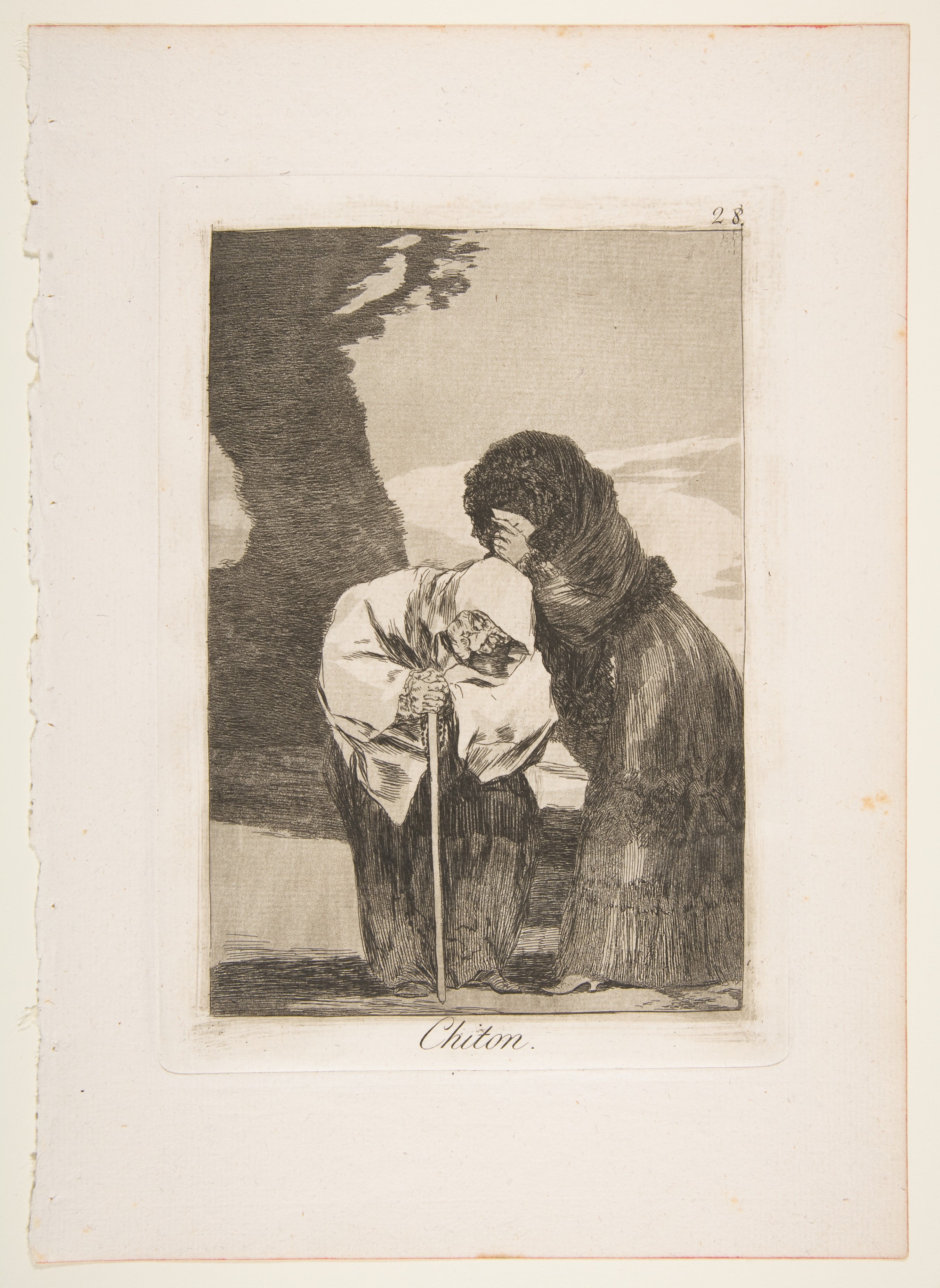 Plate 28 from "Los Caprichos": Hush (Chiton) by Goya (Francisco de Goya y Lucientes)