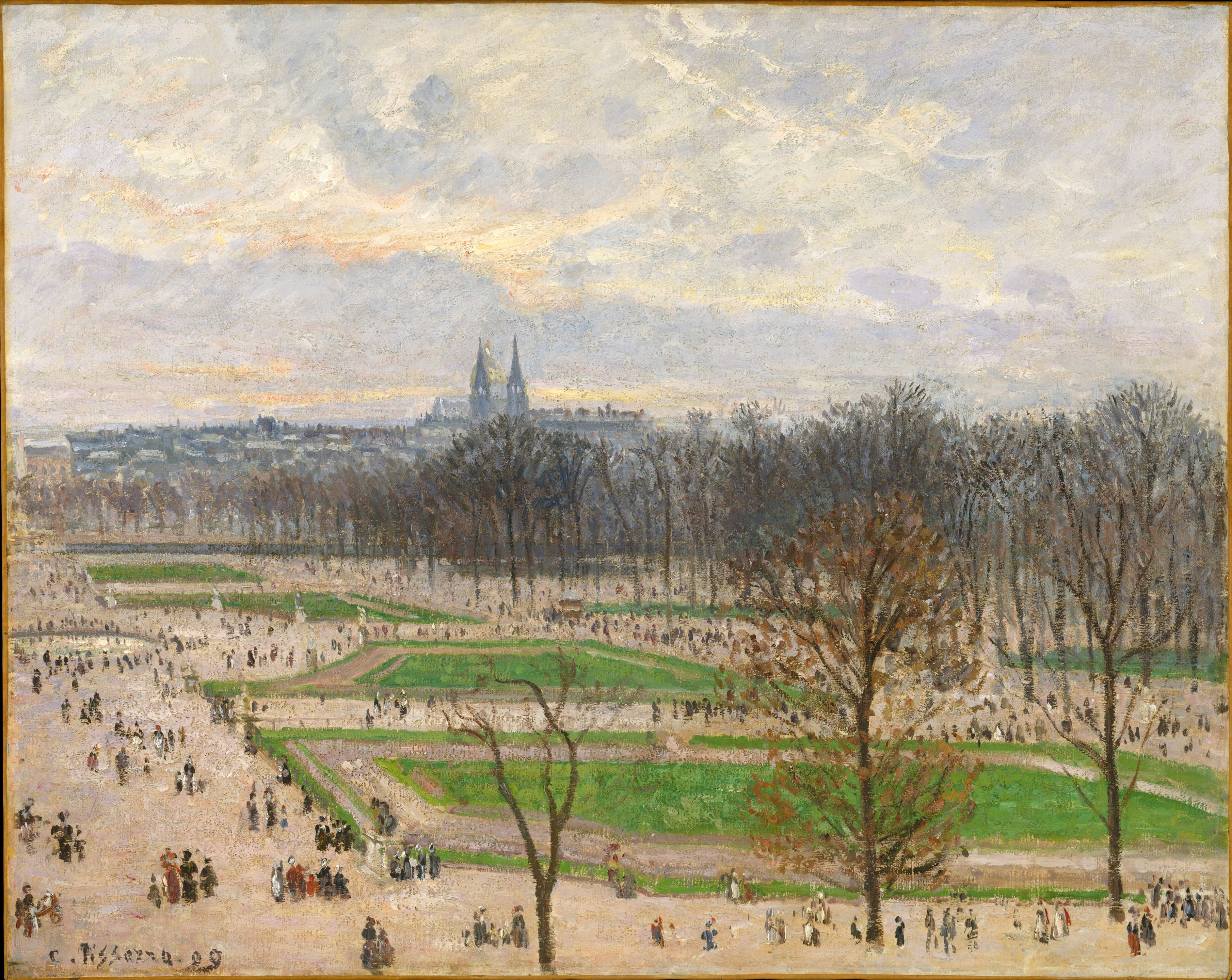 The Garden of the Tuileries on a Winter Afternoon by Camille Pissarro