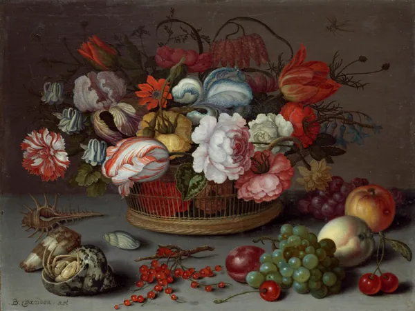 Basket of Flowers by Balthasar van der Ast
