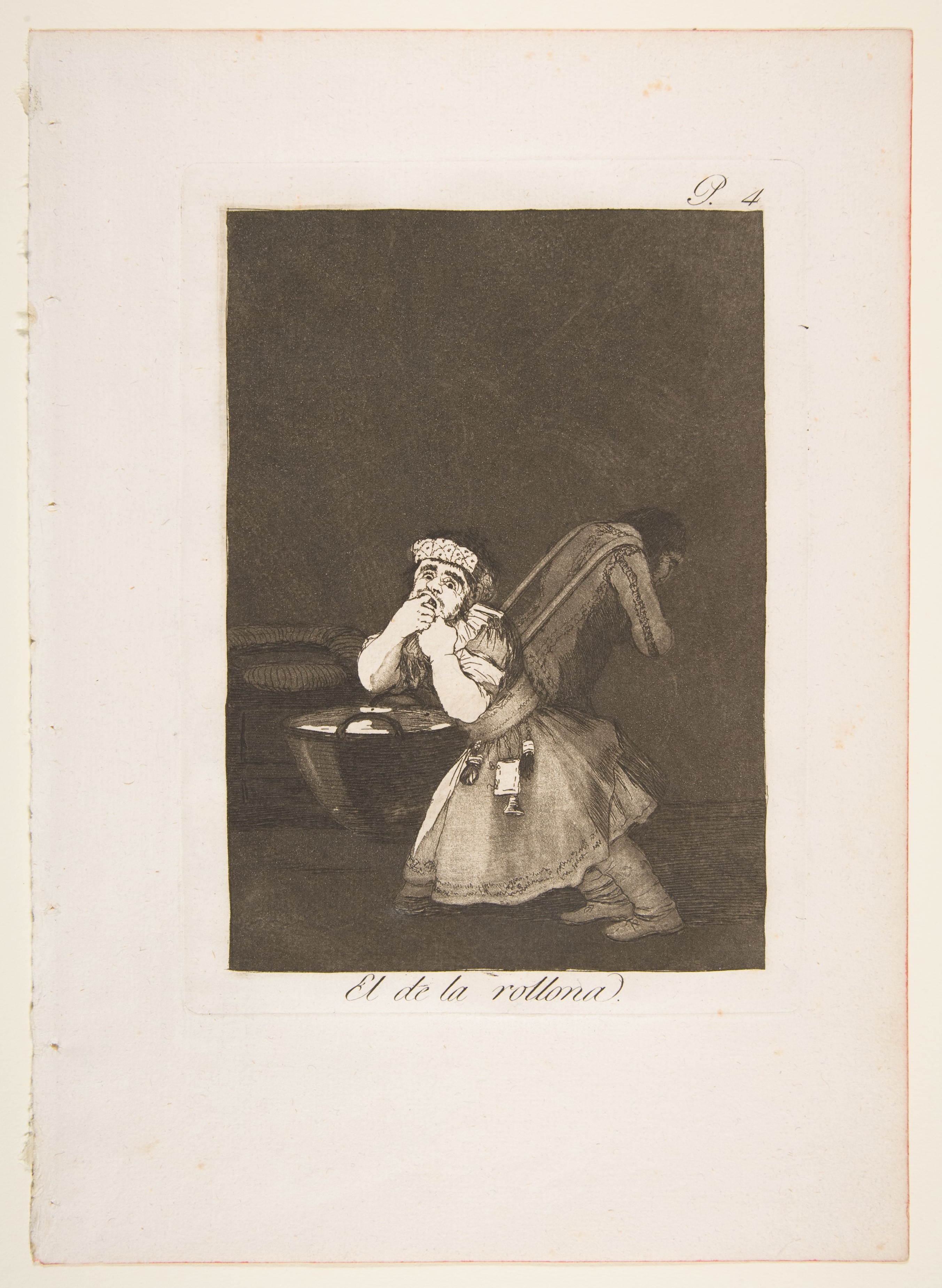 Plate 4 from "Los Caprichos": Nanny's boy (El de la rollona) by Goya (Francisco de Goya y Lucientes)