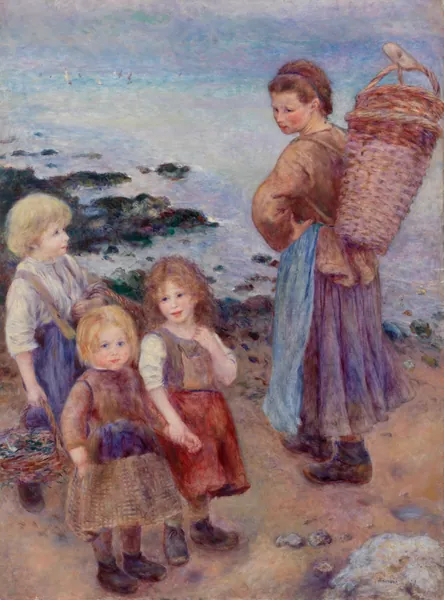 Mussel-Fishers at Berneval (Pêcheuses de moules à Berneval, côte normand) by Pierre-Auguste Renoir