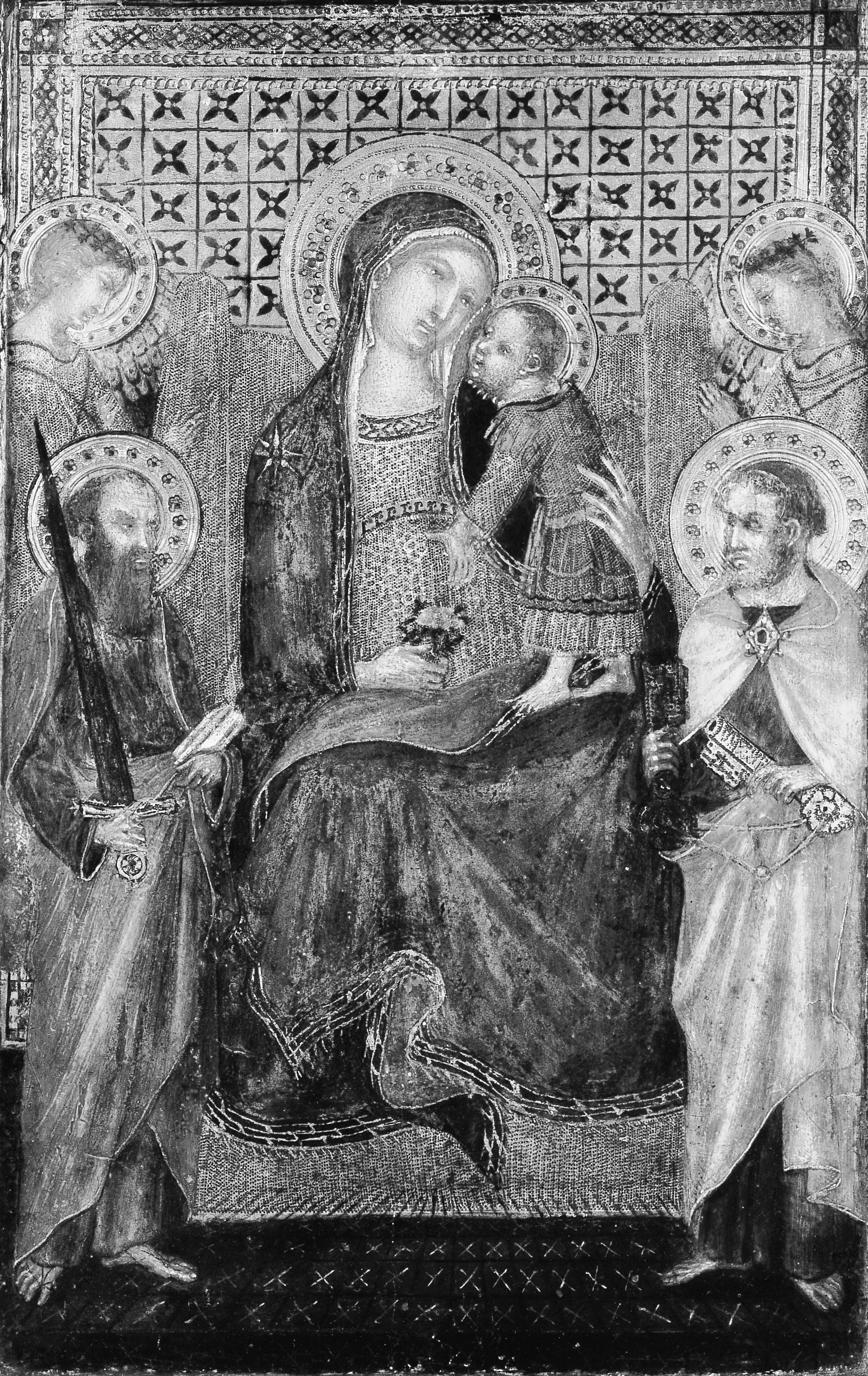 Madonna and Child Enthroned with Saints Peter and Paul and Angels by Lippo Vanni (Lippo Vanni di Giovanni)