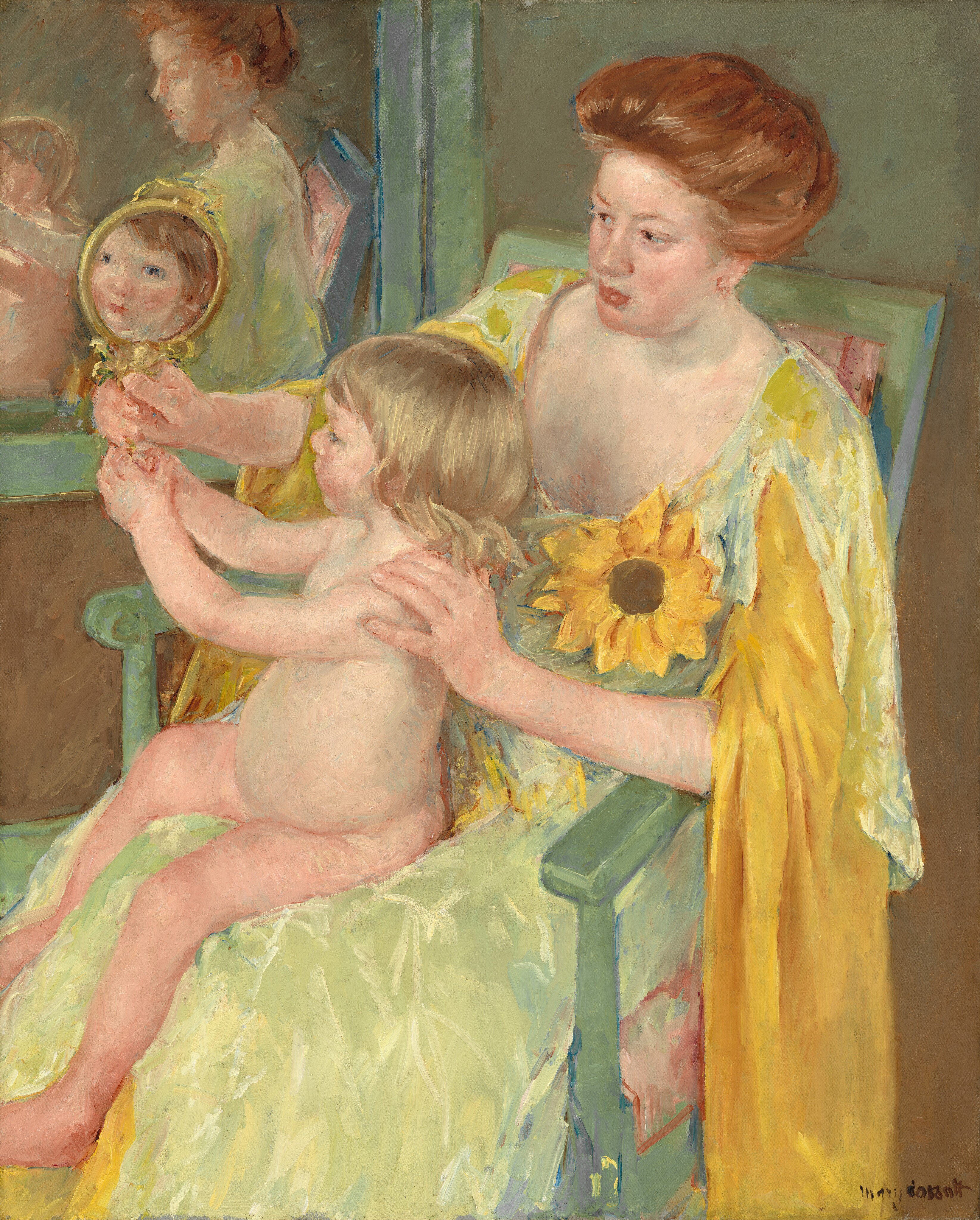 Woman with a Sunflower by Mary Cassatt