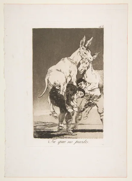 Plate 42 from "Los Caprichos": Thou who canst not (Tu que no puedes) by Goya (Francisco de Goya y Lucientes)