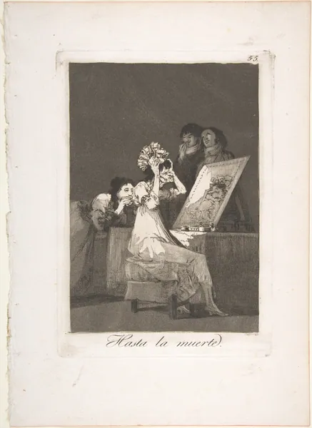 Plate 55 from "Los Caprichos": Until death (Hasta la muerte) by Goya (Francisco de Goya y Lucientes)