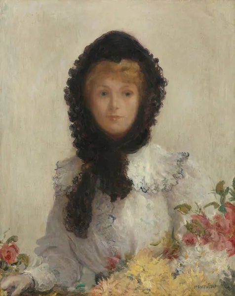 The Flower Vendor by Jean François Raffaëlli