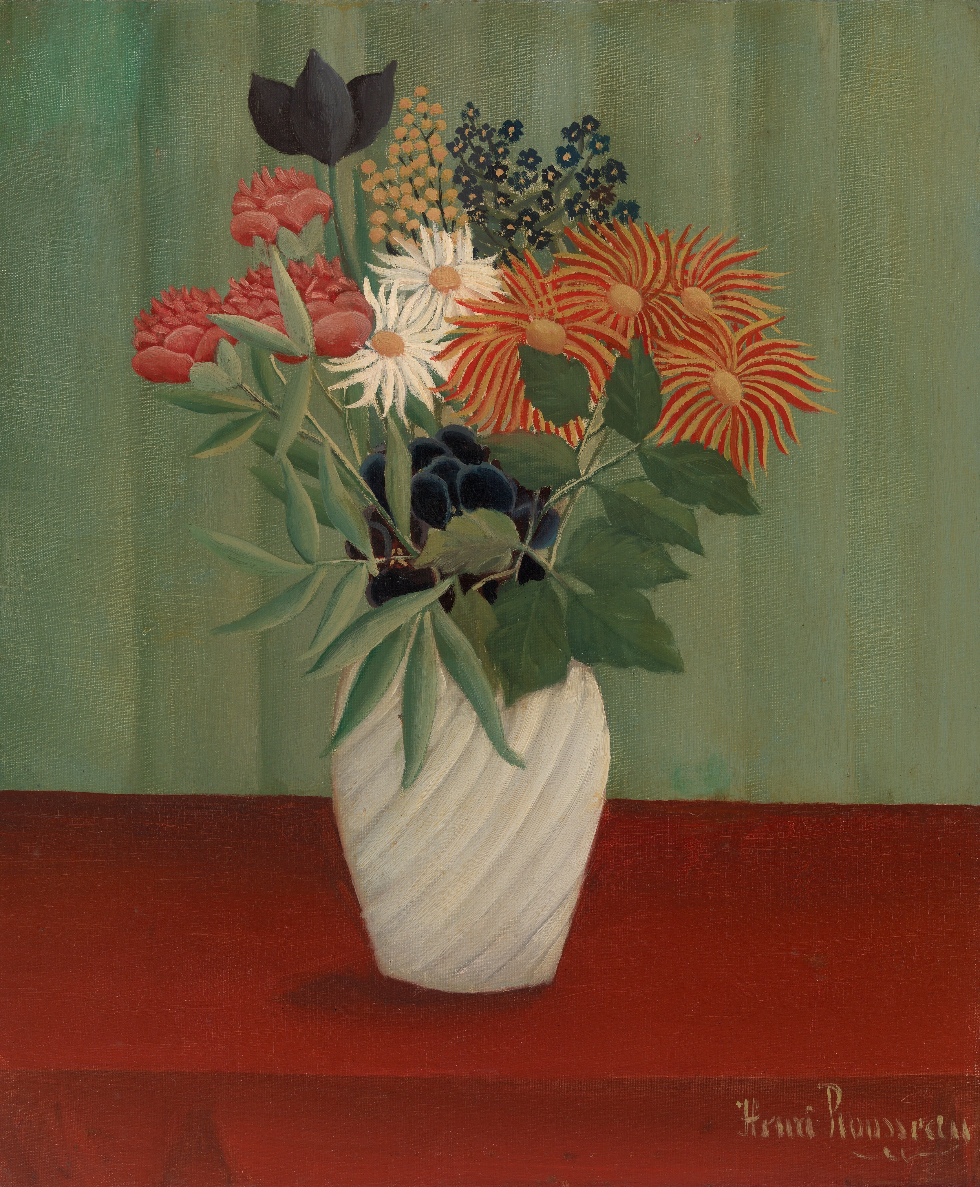 Bouquet of Flowers with China Asters and Tokyos by Henri Rousseau