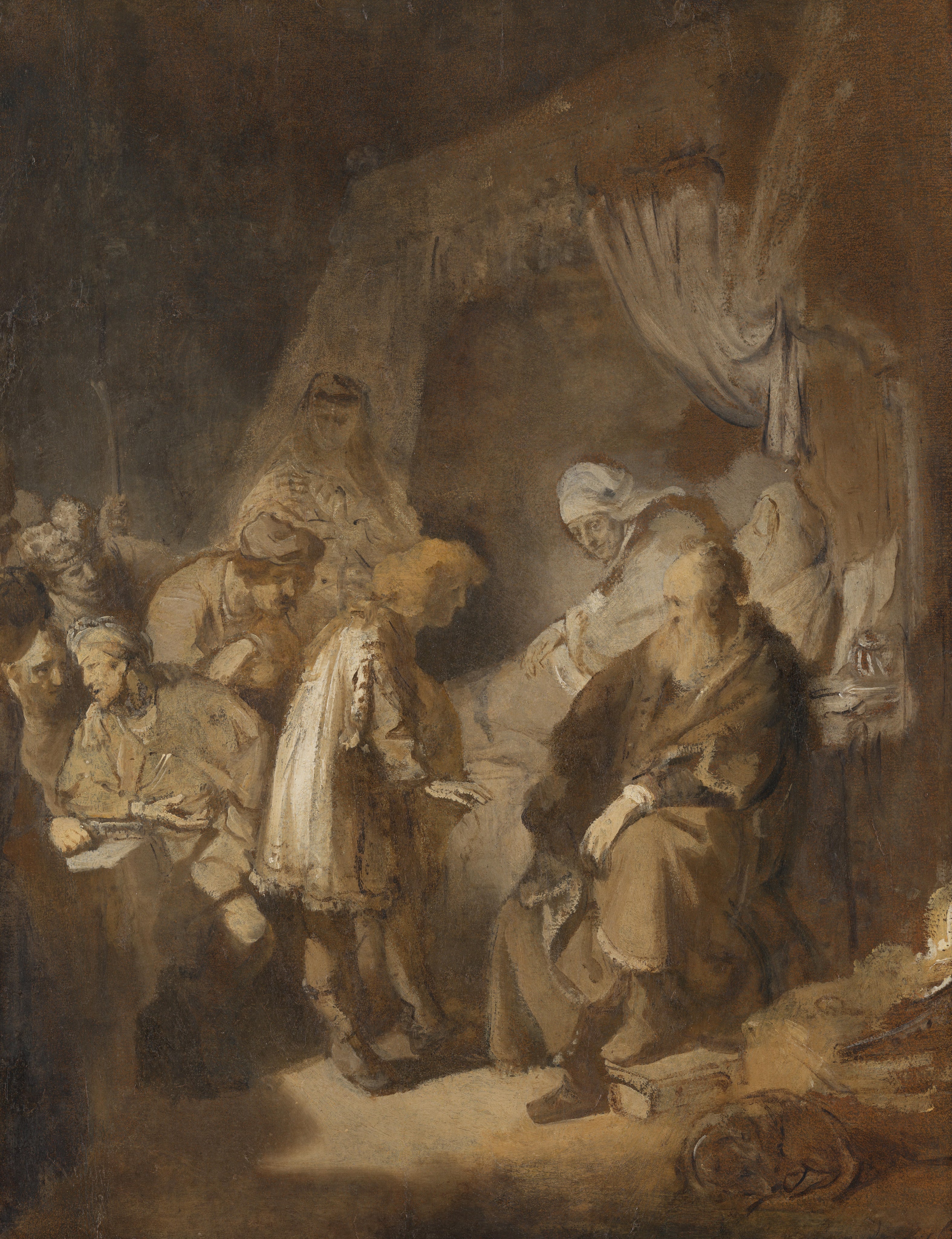 Joseph telling his dreams by Rembrandt van Rijn