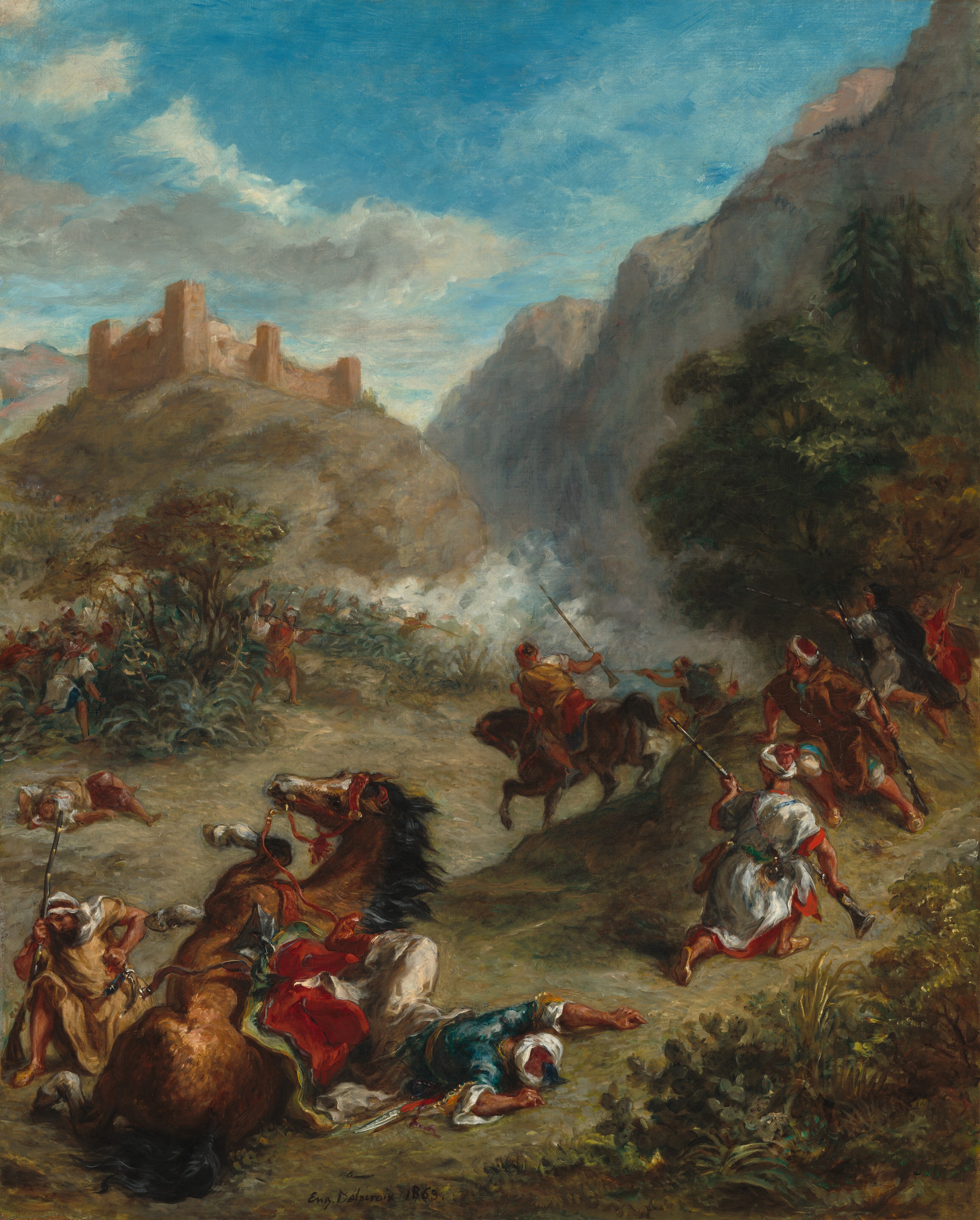 Arabs Skirmishing in the Mountains by Eugène Delacroix