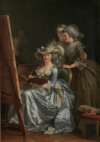 Self-Portrait with Two Pupils, Marie Gabrielle Capet (1761–1818) and Marie Marguerite Carraux de Rosemond (1765–1788) by Adélaïde Labille-Guiard