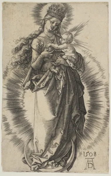Virgin on the Crescent with a Starry Crown by Albrecht Dürer