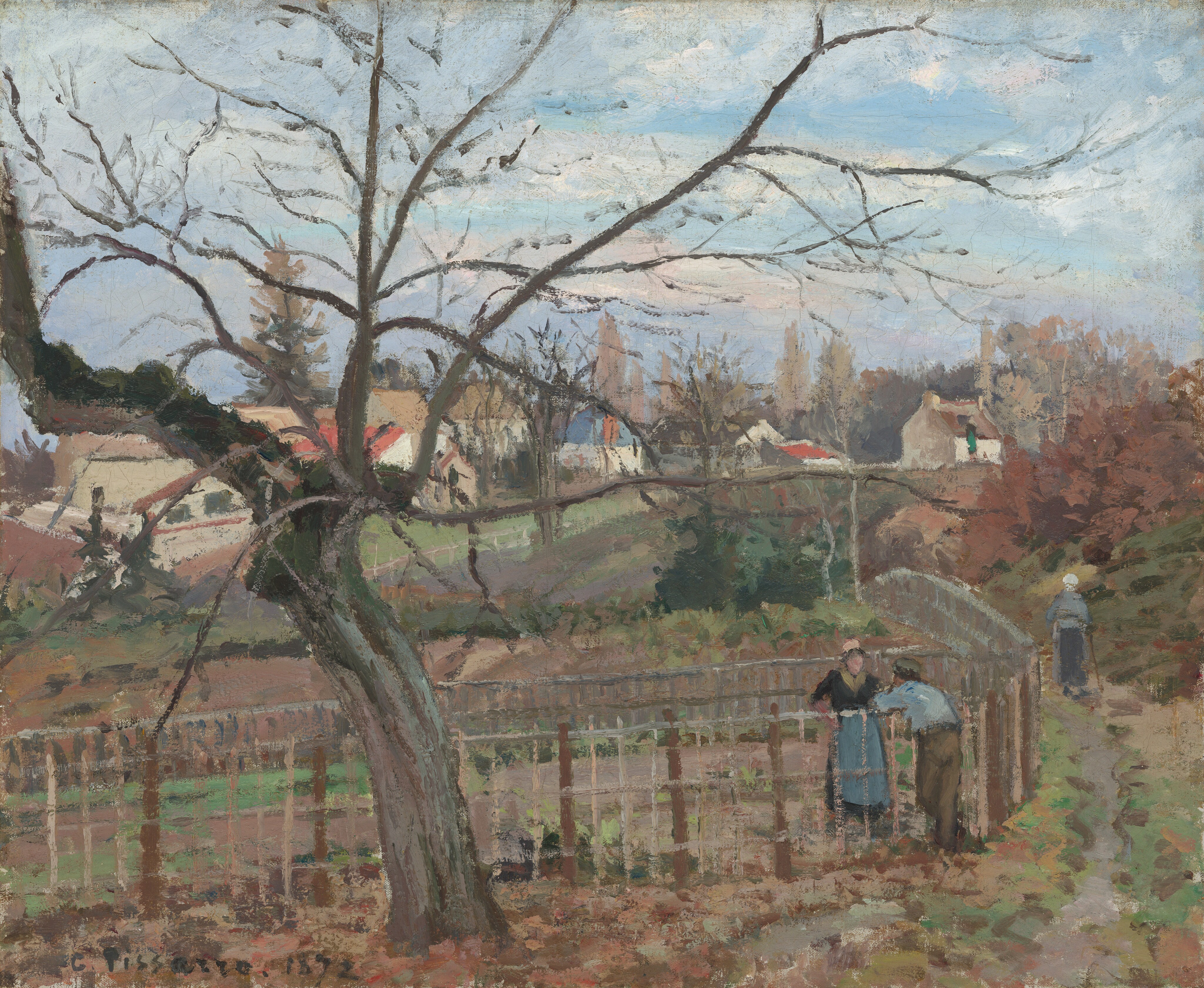 The Fence by Camille Pissarro
