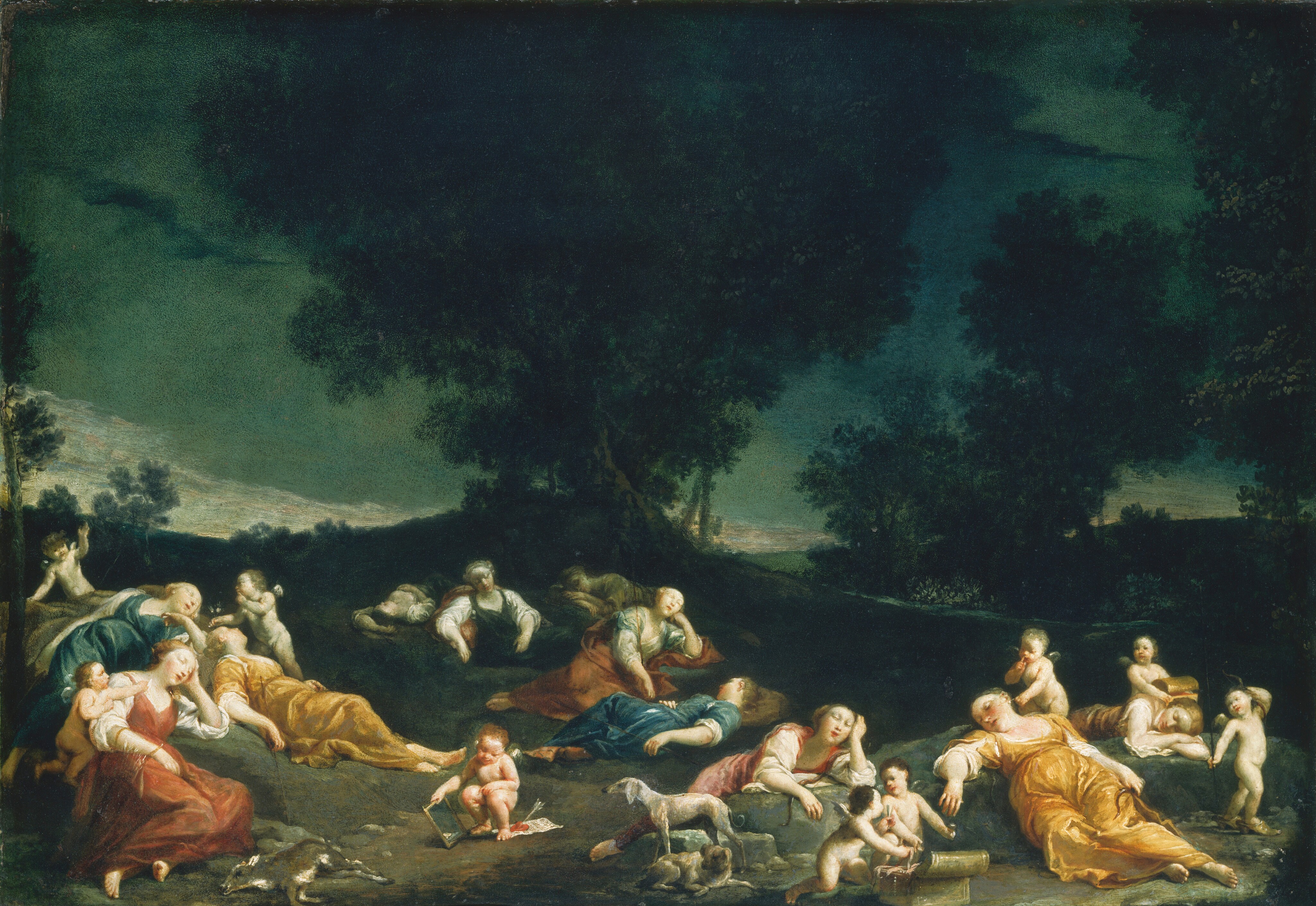 Cupids Disarming Sleeping Nymphs by Giuseppe Maria Crespi