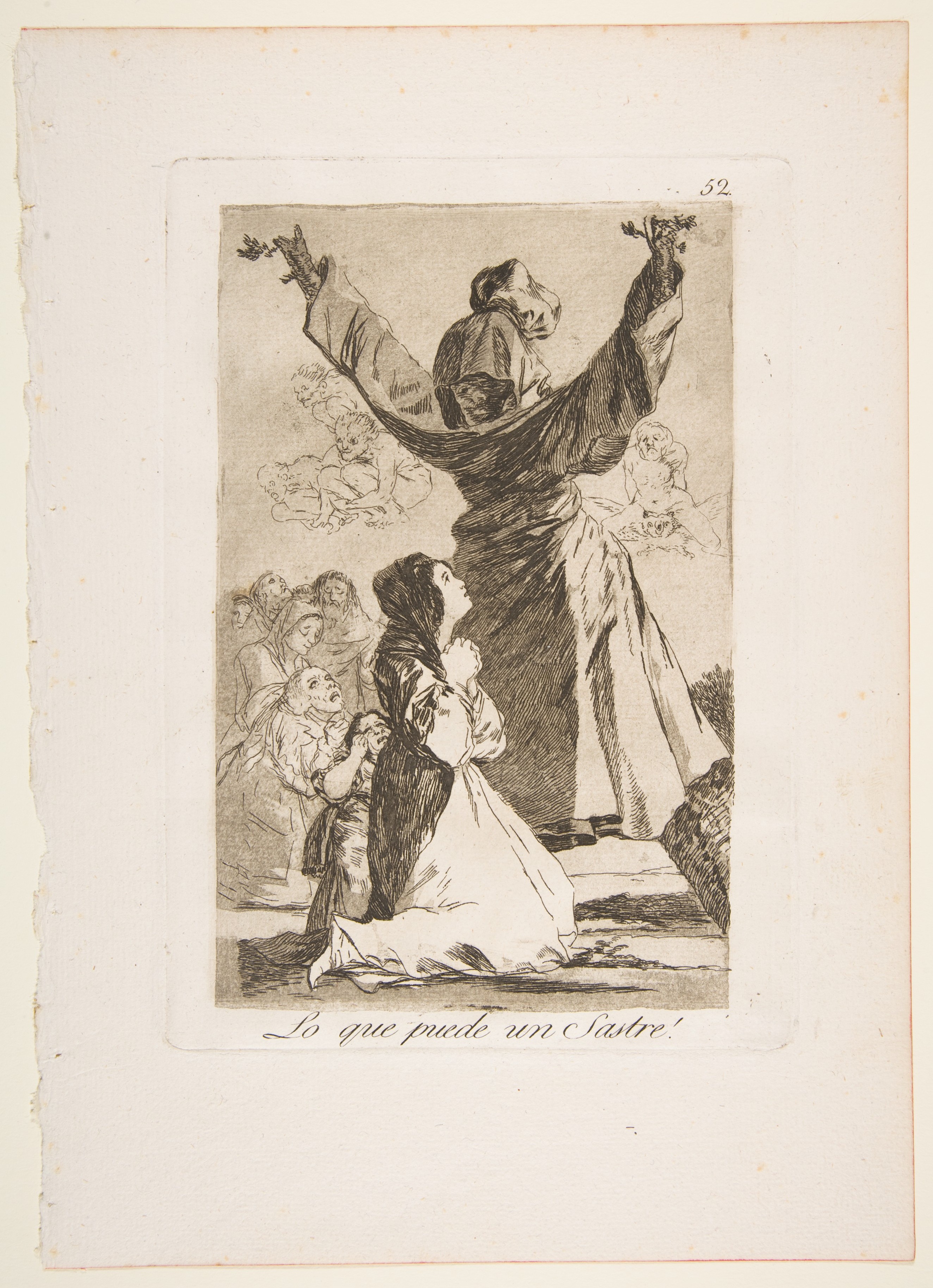 Plate 52 from "Los Caprichos": What a tailor can do! (Lo que puede un Sastre!) by Goya (Francisco de Goya y Lucientes)