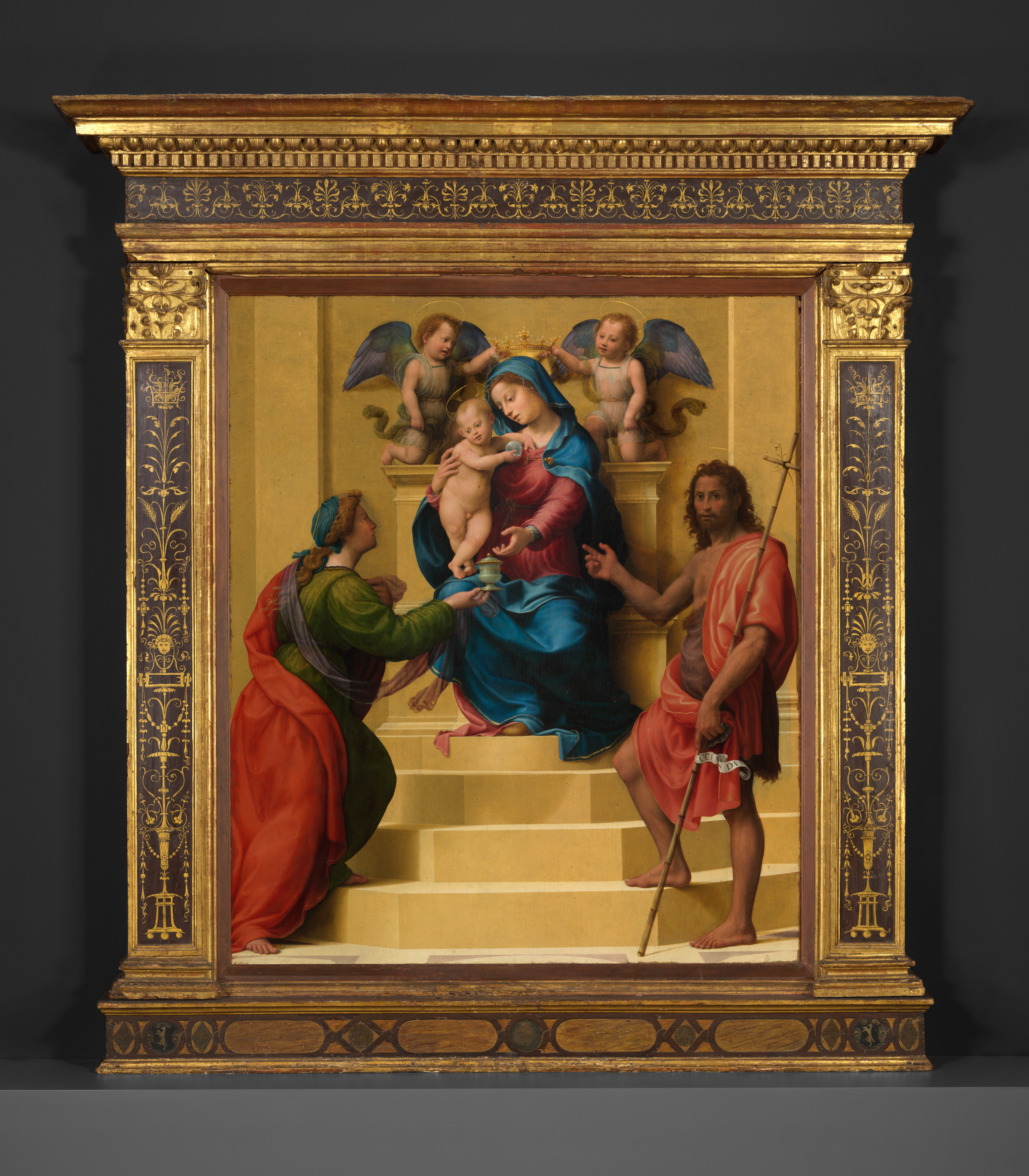 Madonna and Child Enthroned with Saints Mary Magdalen and John the Baptist by Giuliano di Piero di Simone Bugiardini