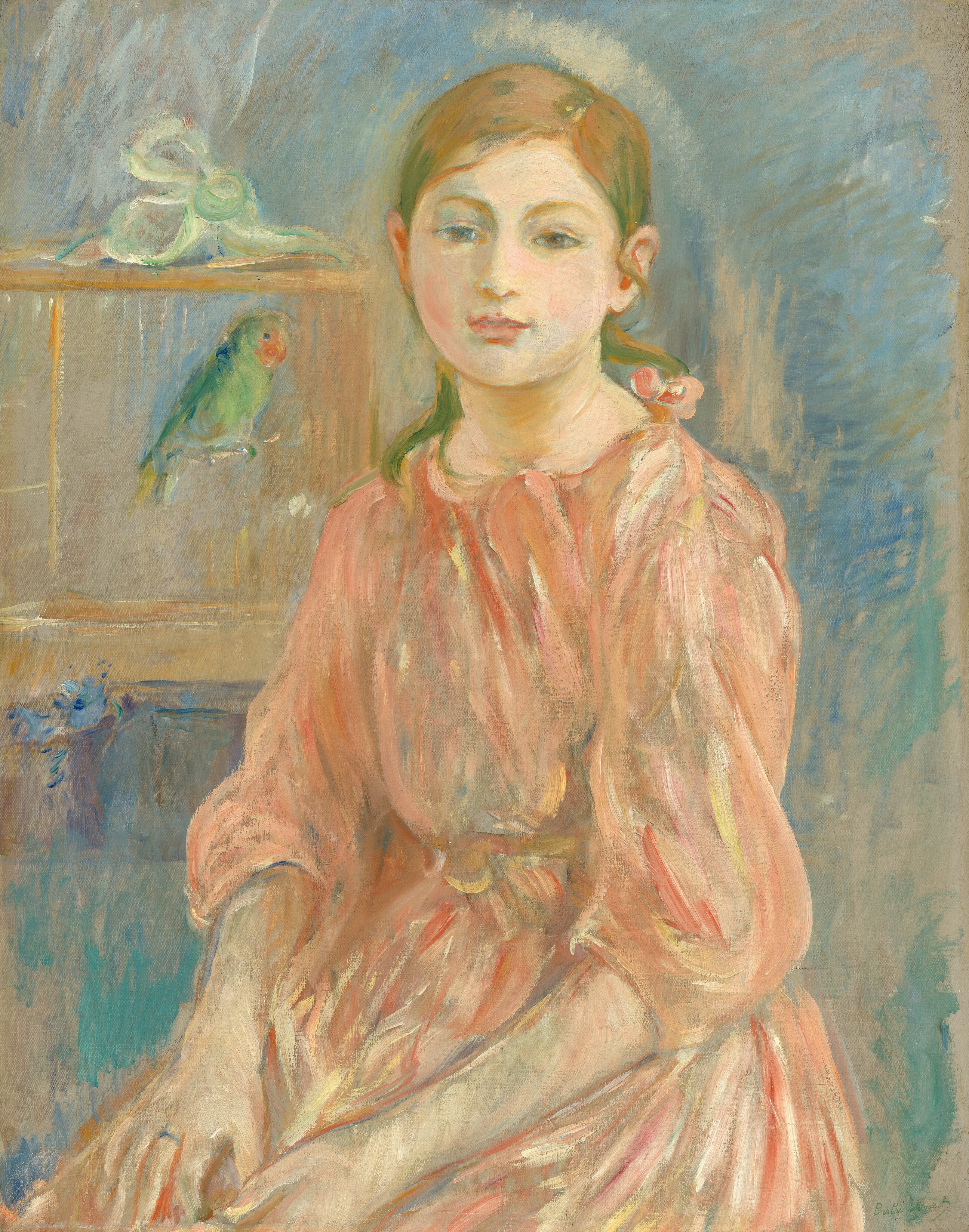 The Artist's Daughter with a Parakeet by Berthe Morisot