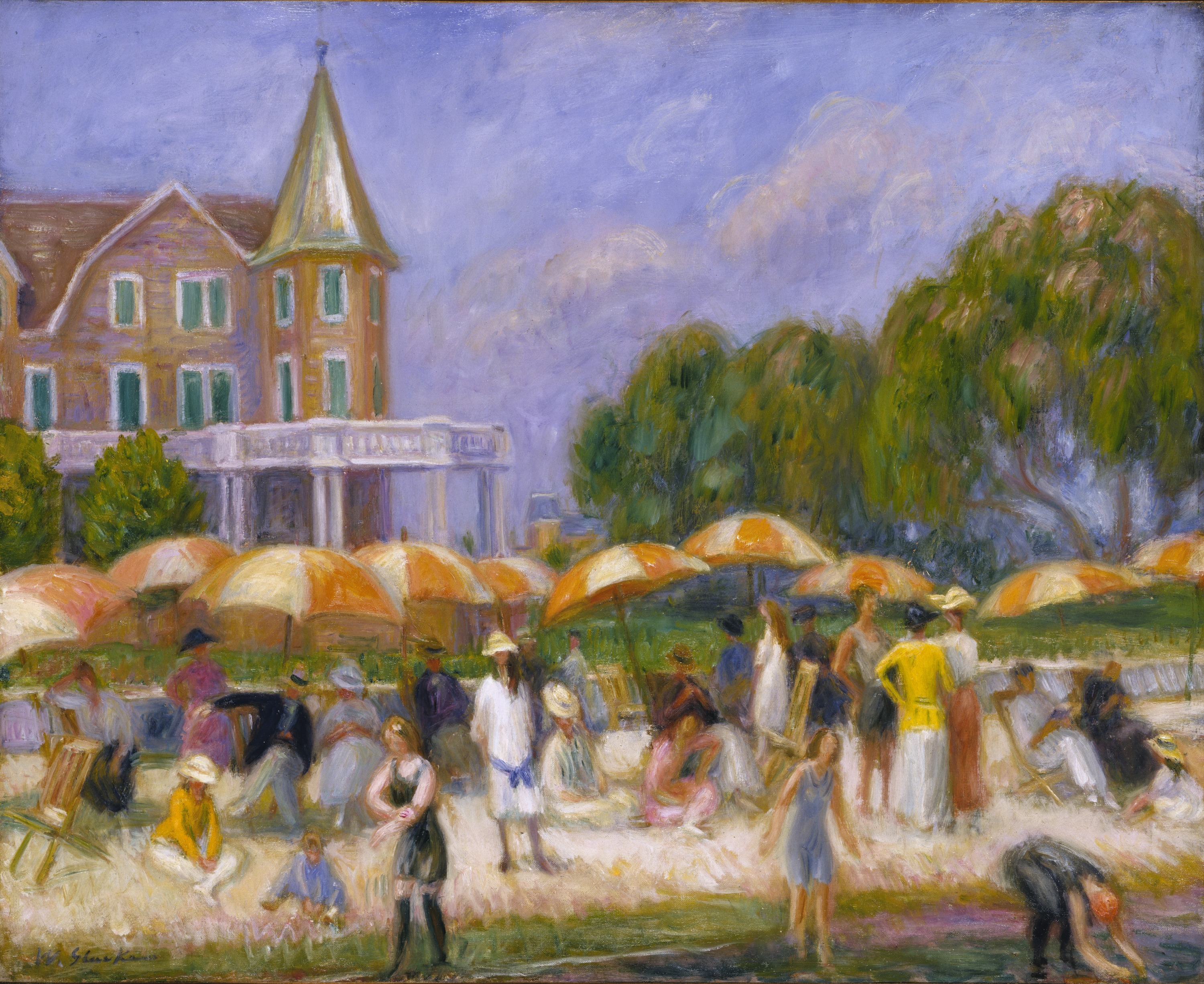 Beach Umbrellas at Blue Point by William Glackens
