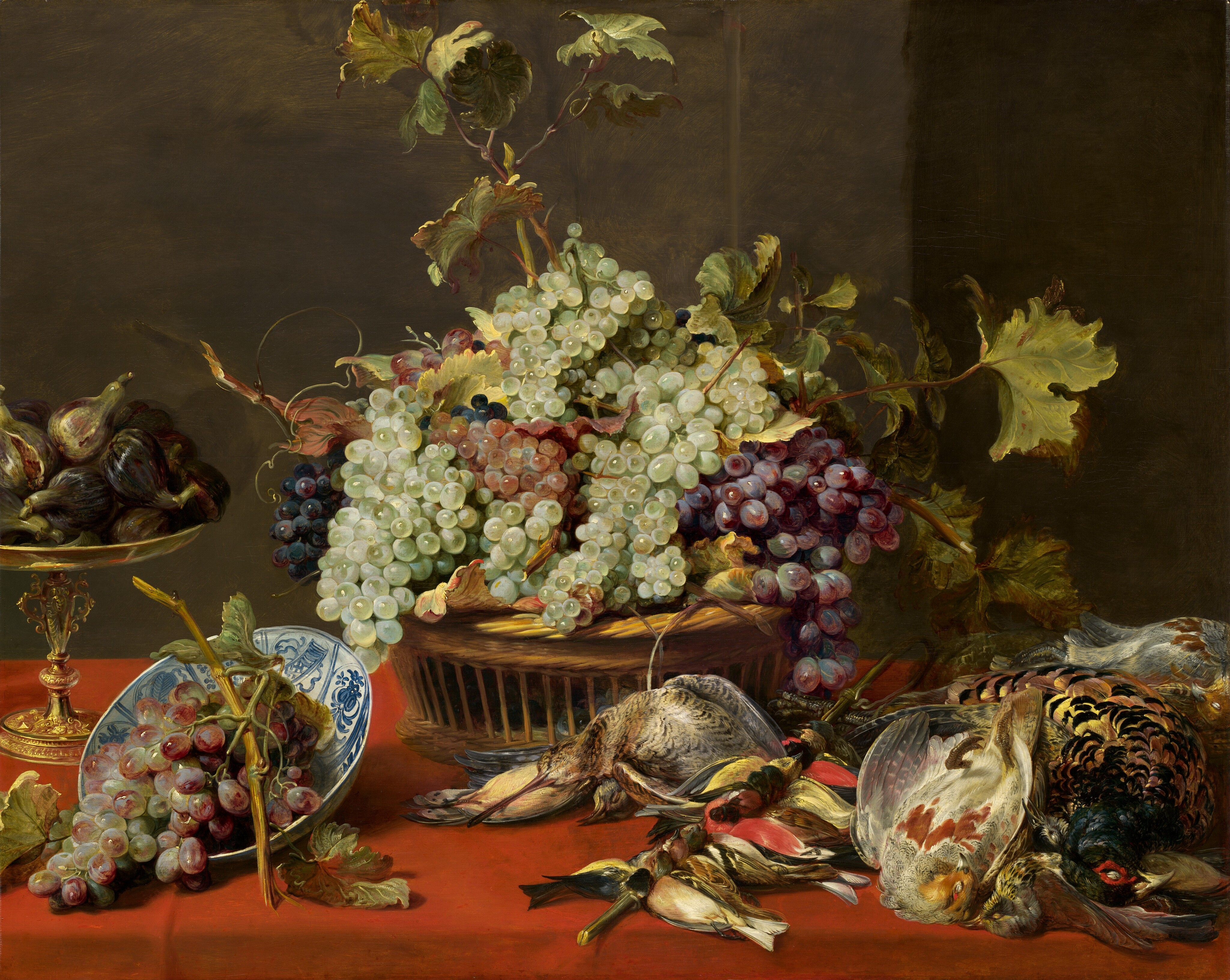 Still Life with Grapes and Game by Frans Snyders