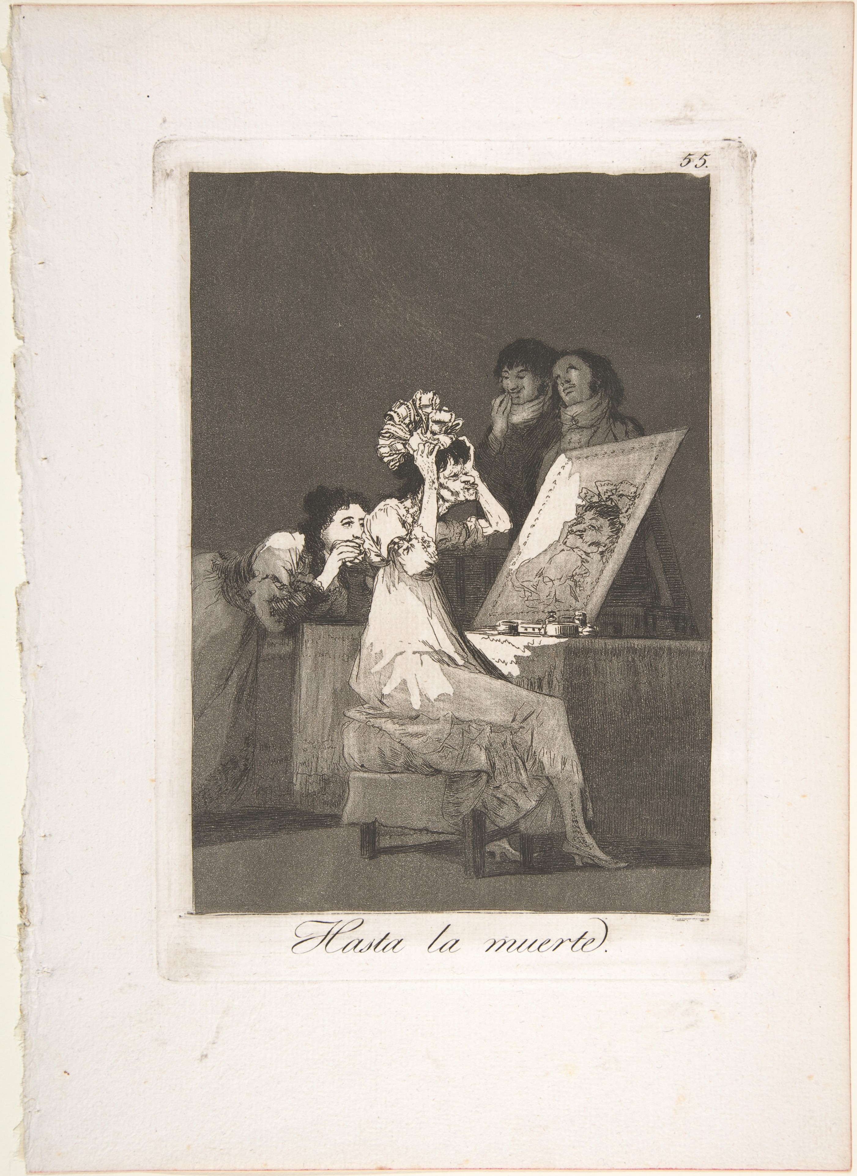 Plate 55 from "Los Caprichos": Until death (Hasta la muerte) by Goya (Francisco de Goya y Lucientes)