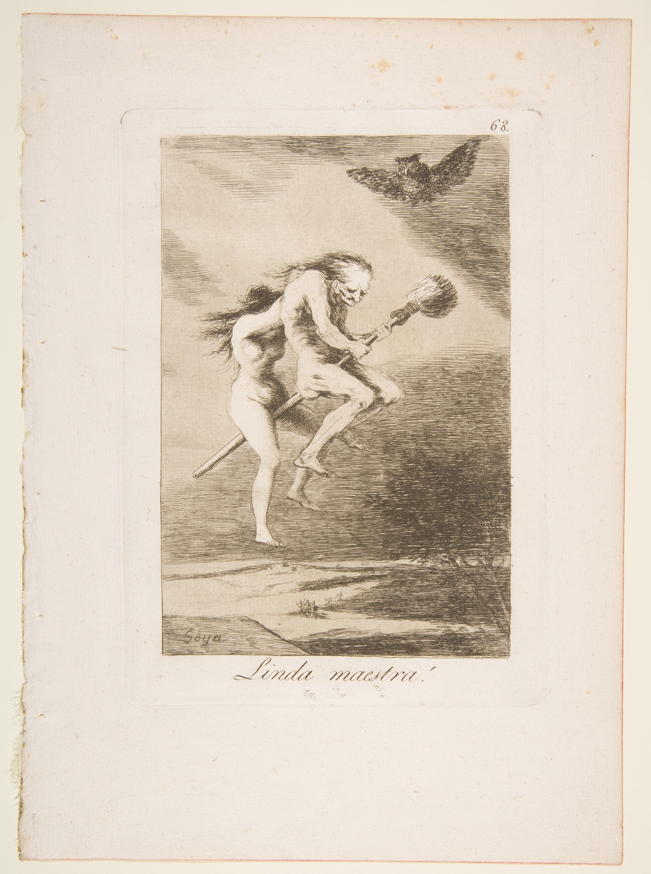 Plate 68 from "Los Caprichos": Pretty teacher! (Linda maestra!) by Goya (Francisco de Goya y Lucientes)