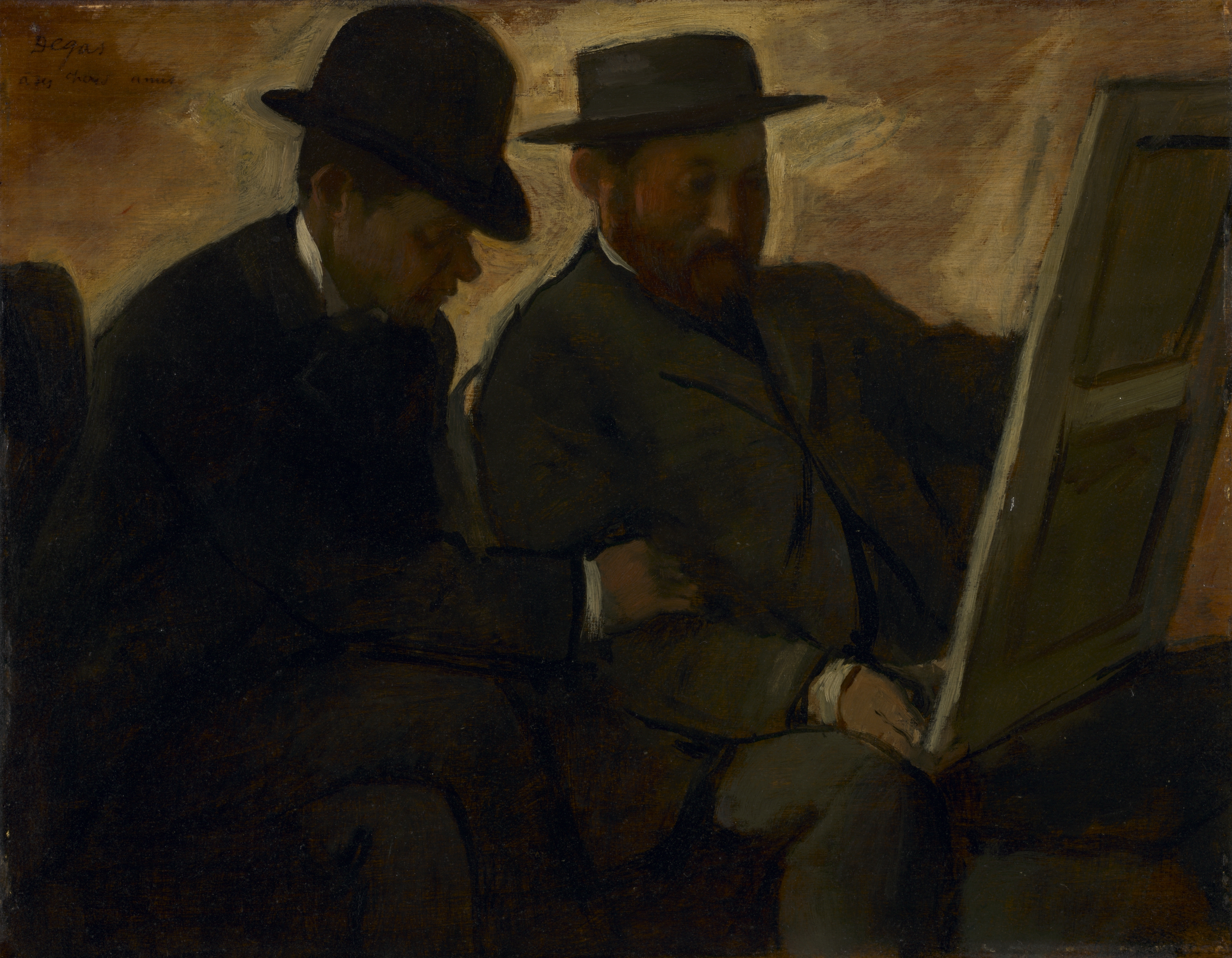 Paul Lafond and Alphonse Cherfils Examining a Painting by Edgar Degas