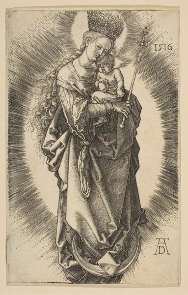 Virgin on the Crescent with Scepter and Starry Crown by Albrecht Dürer