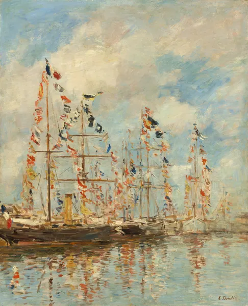 Yacht Basin at Trouville-Deauville by Eugène Boudin