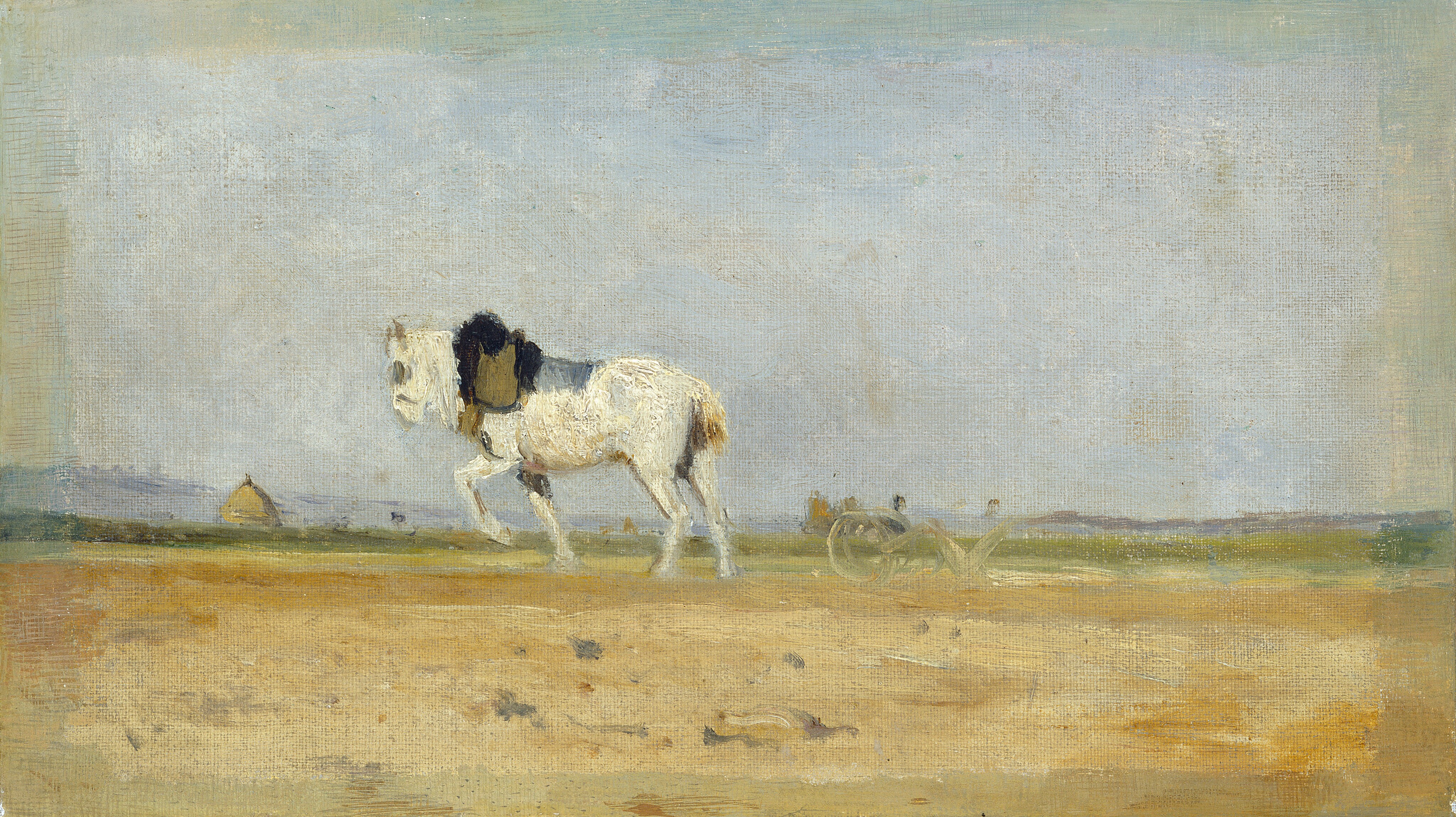 A Plow Horse in a Field by Stanislas Lépine