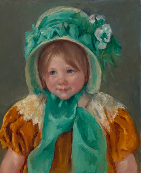 Sara in a Green Bonnet by Mary Cassatt