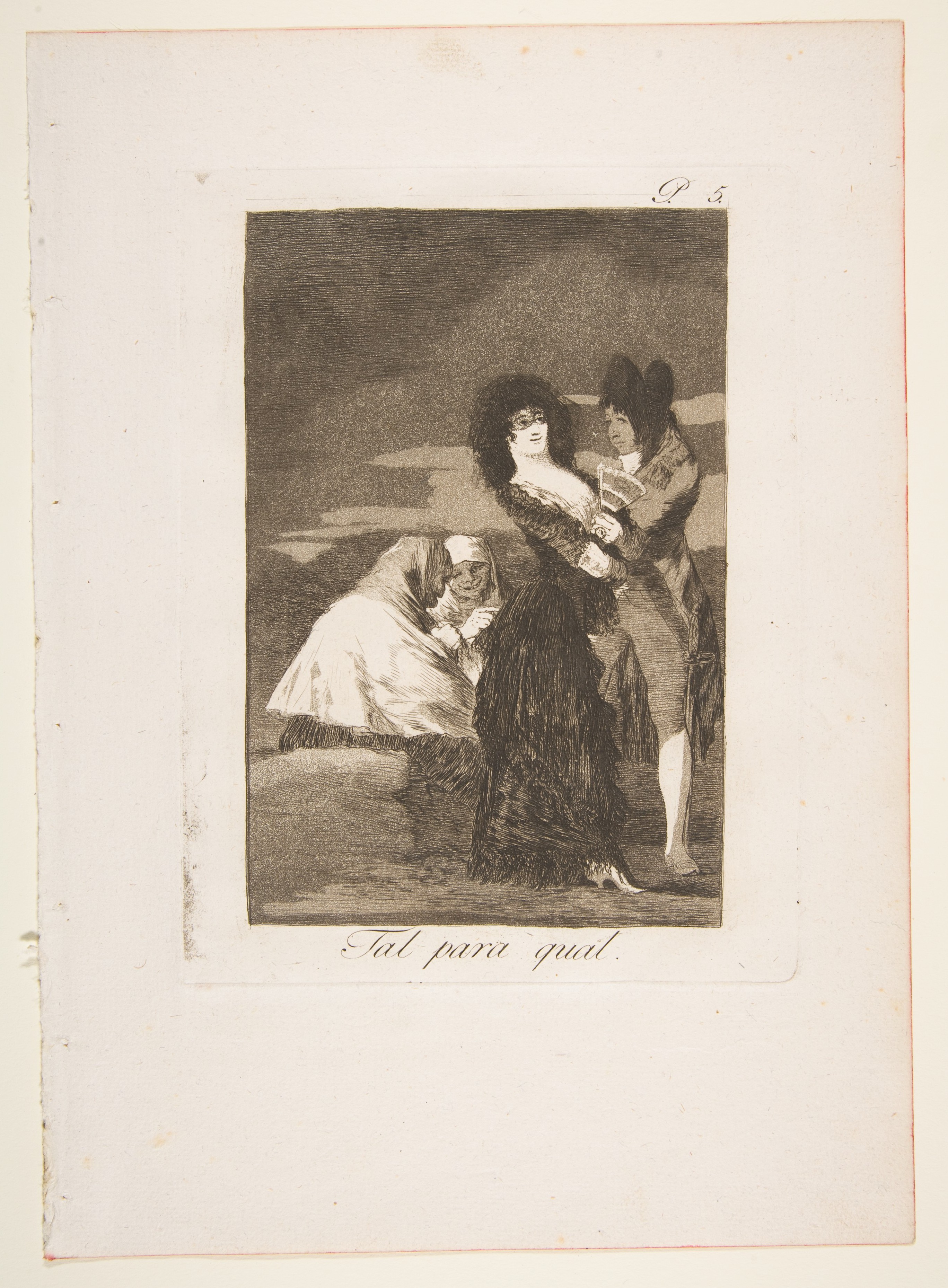 Plate 5 from "Los Caprichos": Two of a kind (Tal para qual) by Goya (Francisco de Goya y Lucientes)