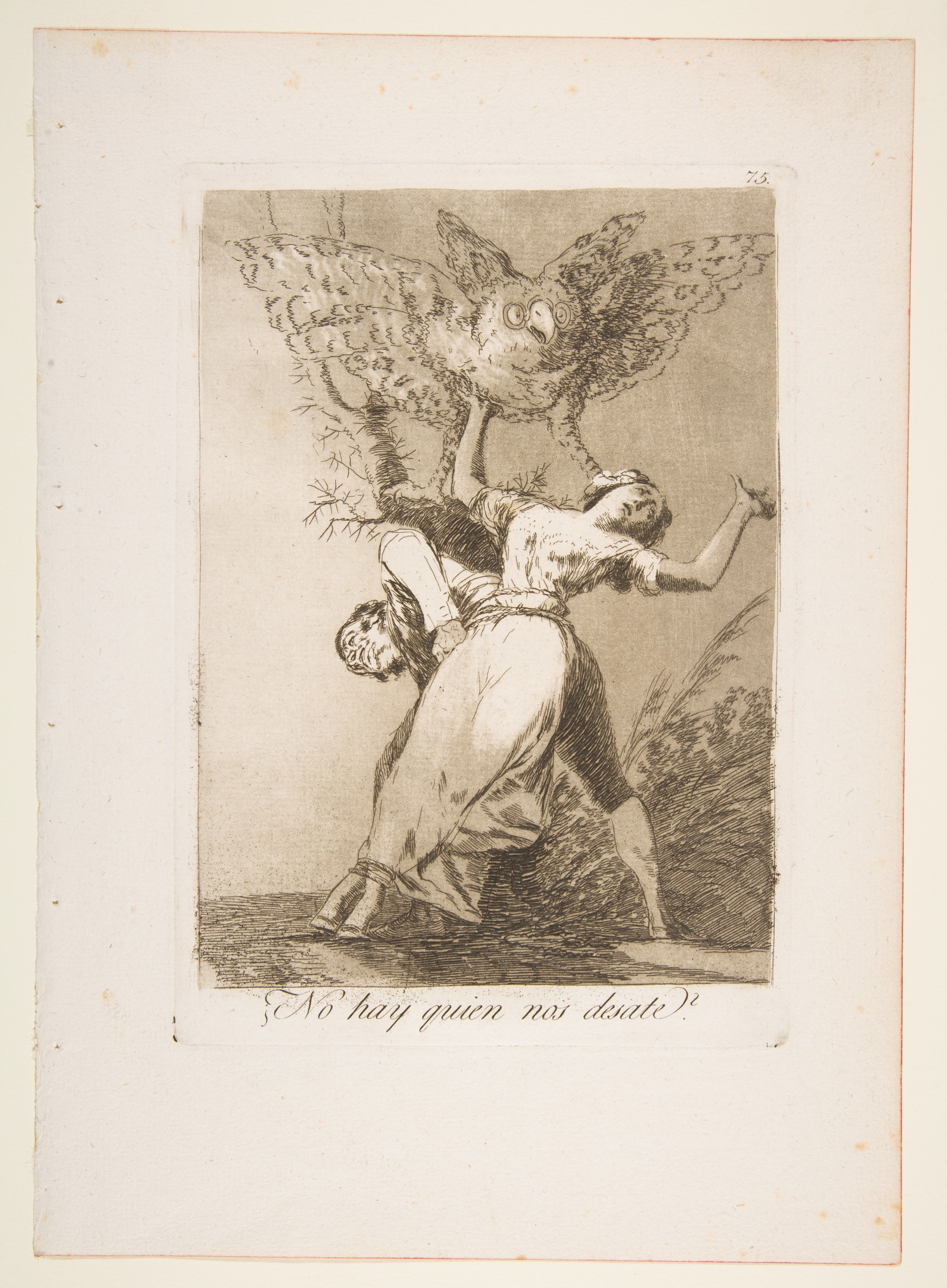 Plate 75 from "Los Caprichos": Is there no one to untie us? (¿No hay quien nos desate?) by Goya (Francisco de Goya y Lucientes)