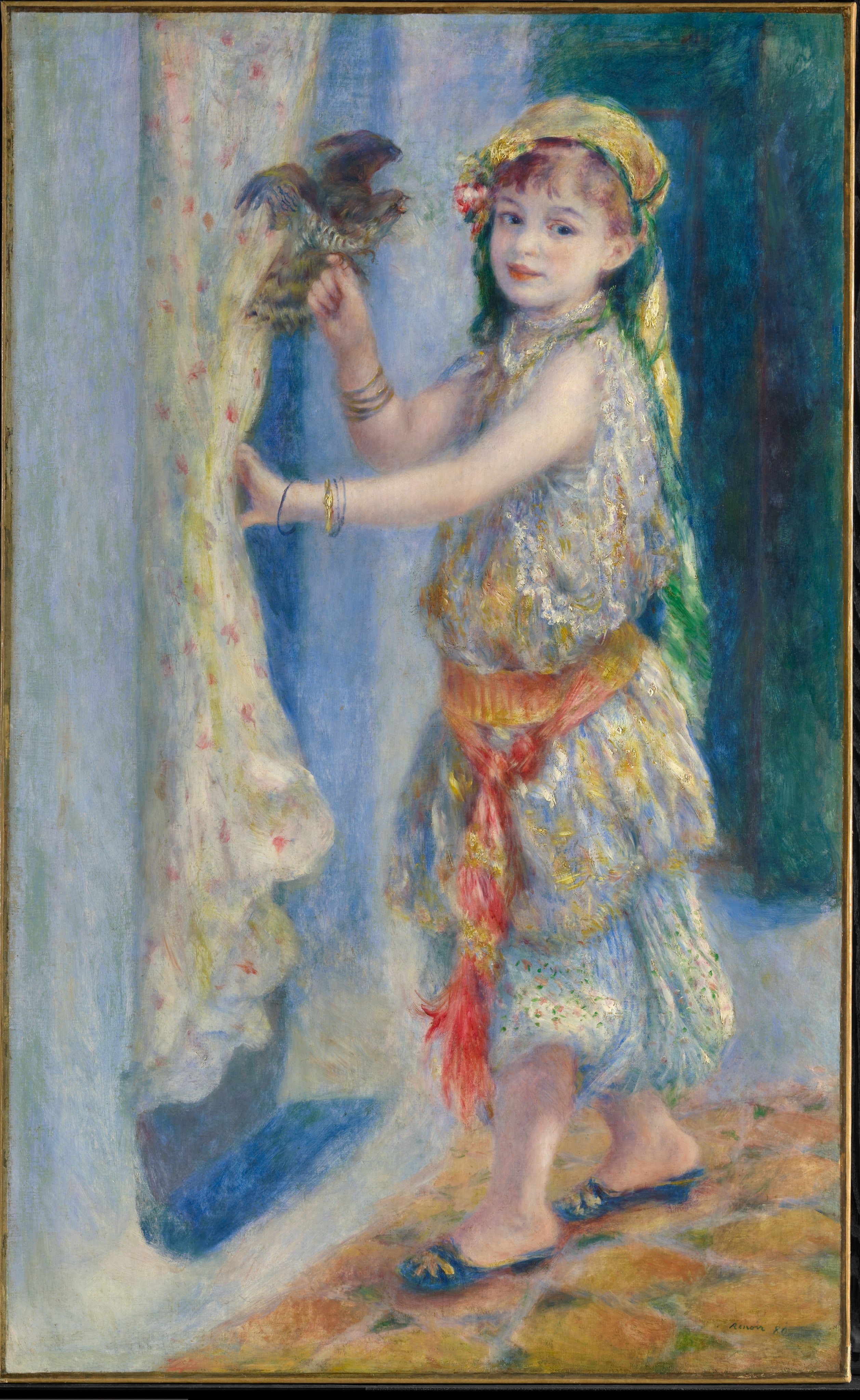 Child with a Bird (Mademoiselle Fleury in Algerian Costume) by Pierre-Auguste Renoir