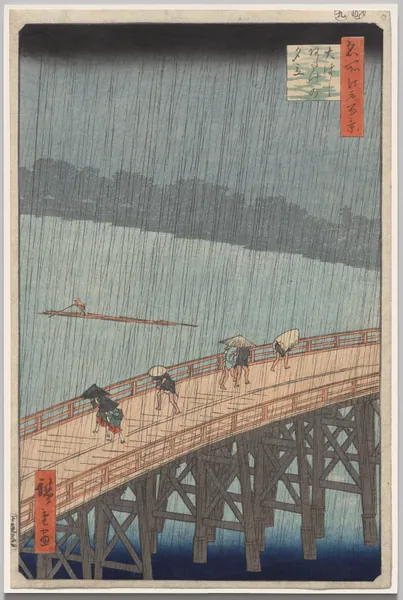Sudden Shower over Shin-Ōhashi Bridge and Atake, from One Hundred Famous Views of Edo by Utagawa Hiroshige