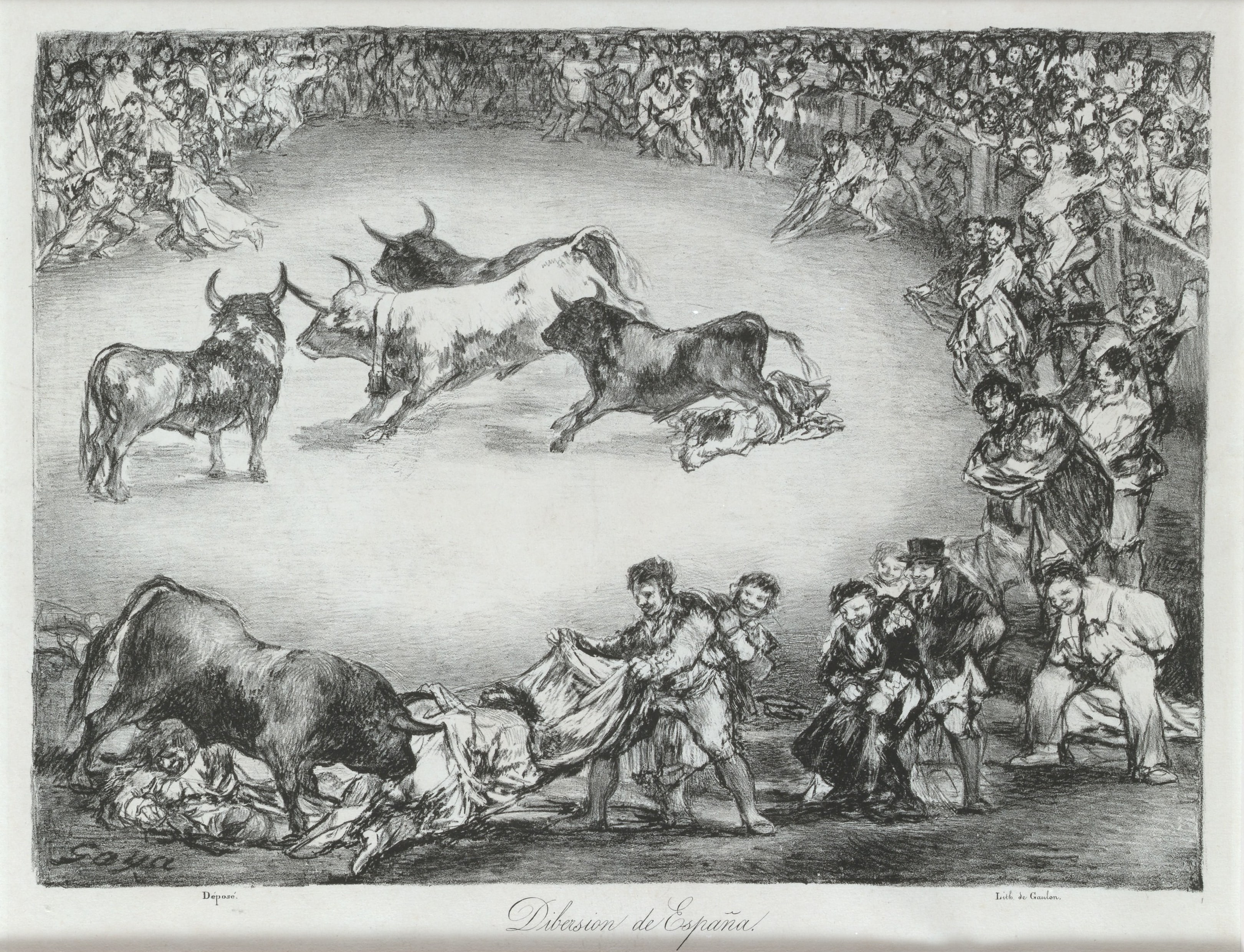 Spanish Entertainment from the 'Bulls of Bordeaux' by Goya (Francisco de Goya y Lucientes)
